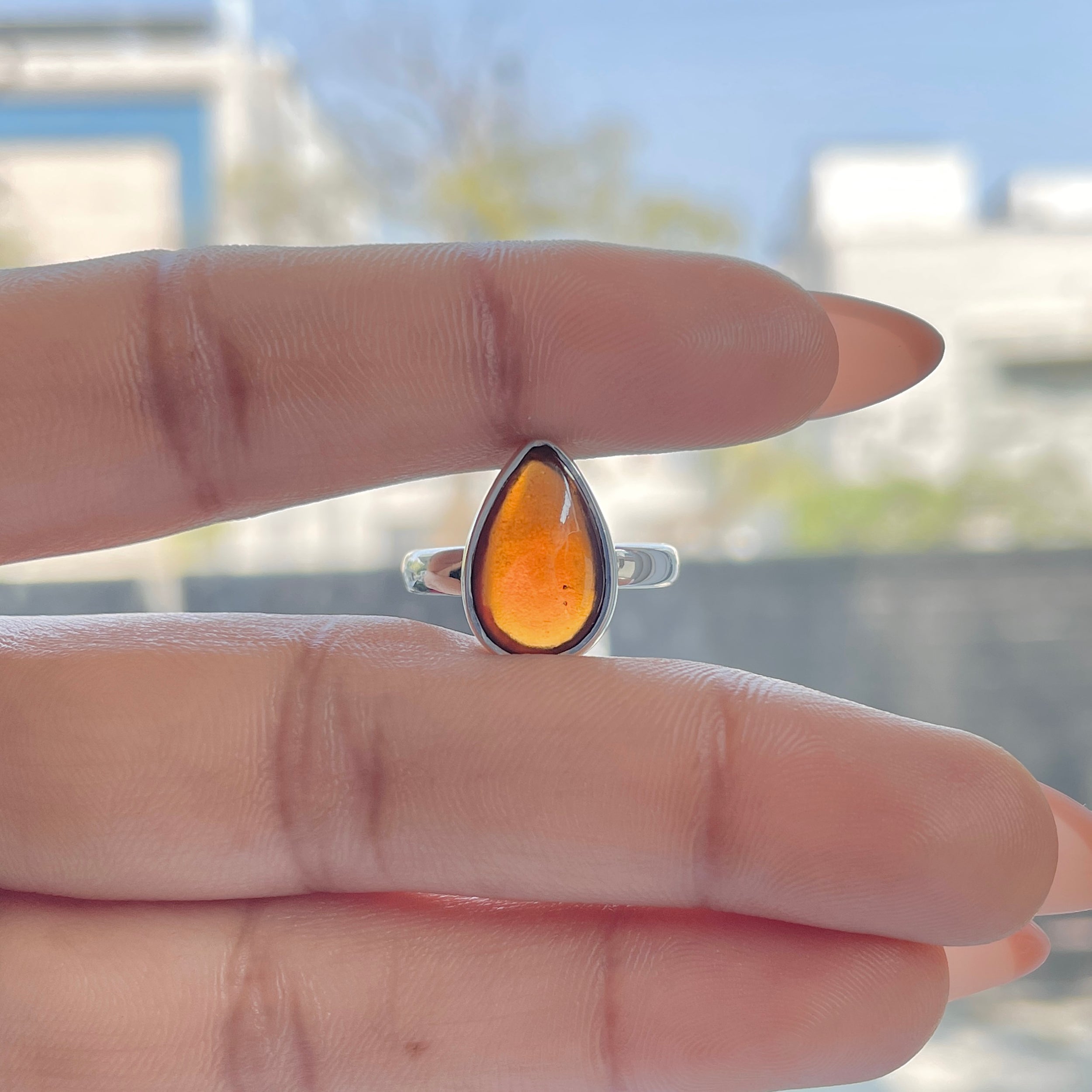 Hessonite Garnet Adjustable Ring-(HSG-R-15.)
