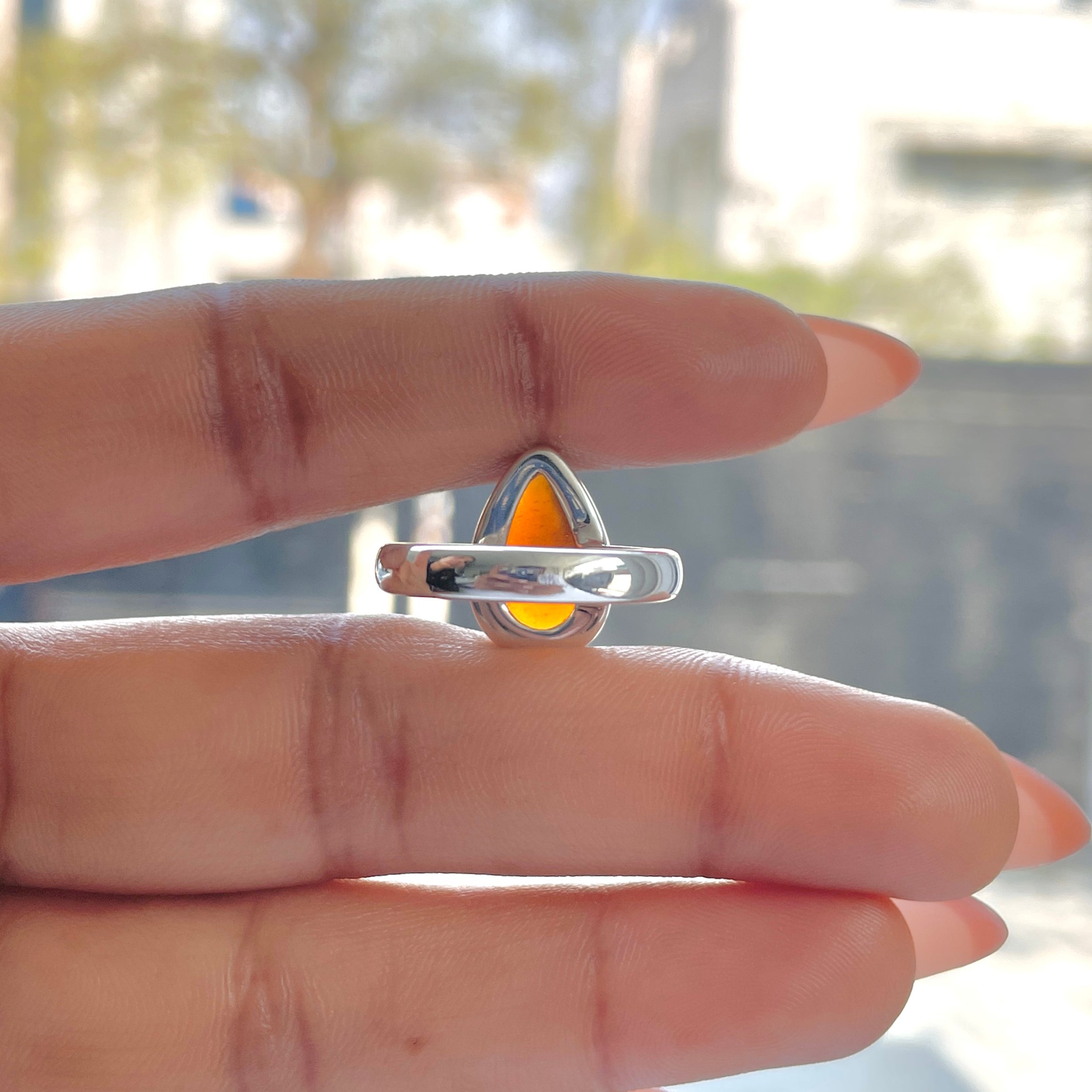 Hessonite Garnet Adjustable Ring-(HSG-R-15.)
