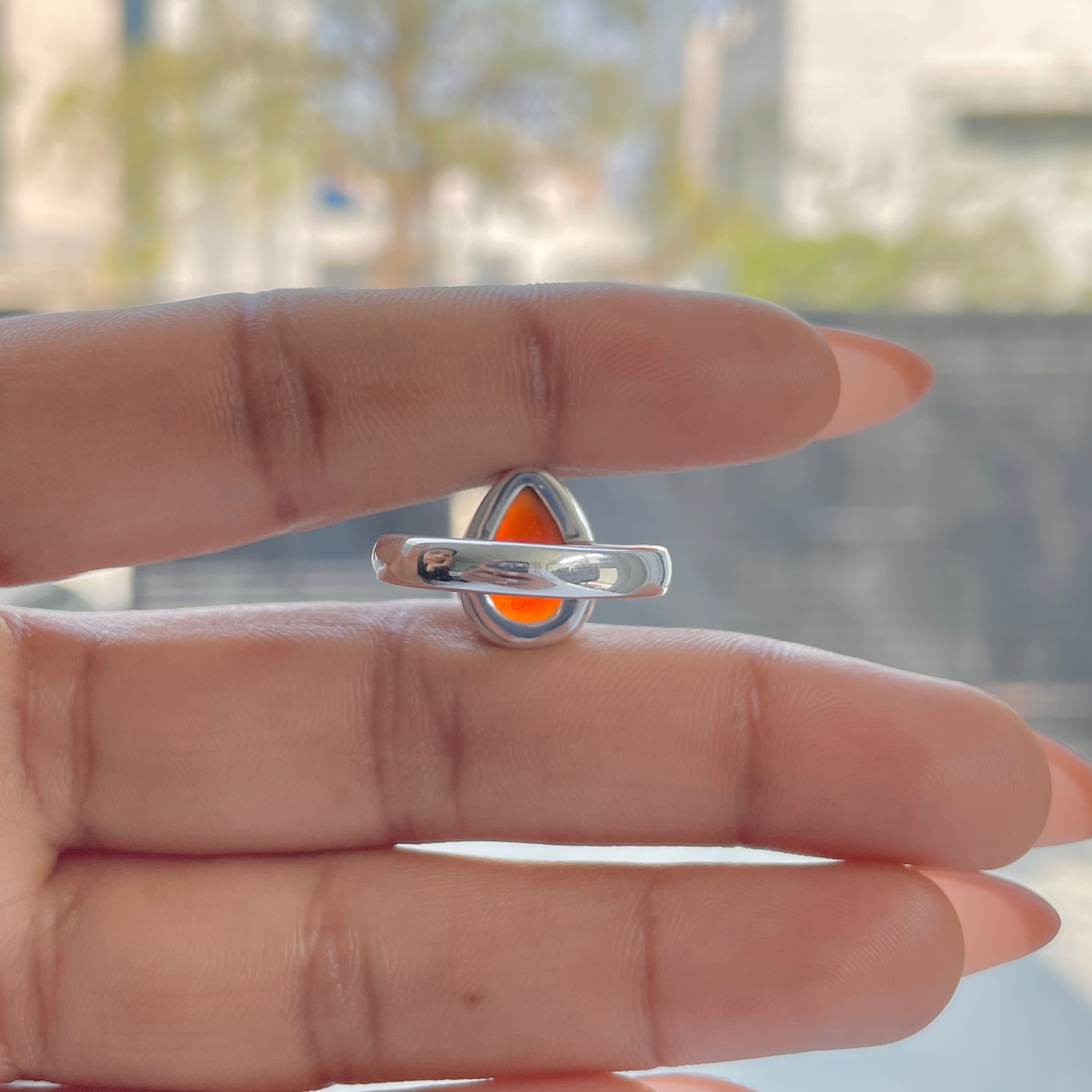 Hessonite Garnet Adjustable Ring-(HSG-R-16.)