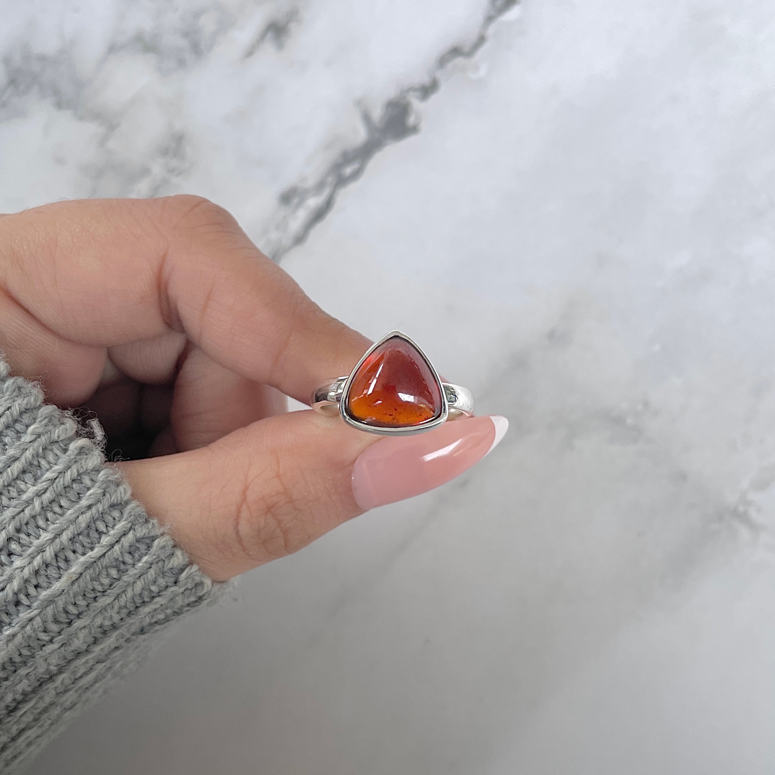 Hessonite Garnet Adjustable Ring-(HSG-R-18.)