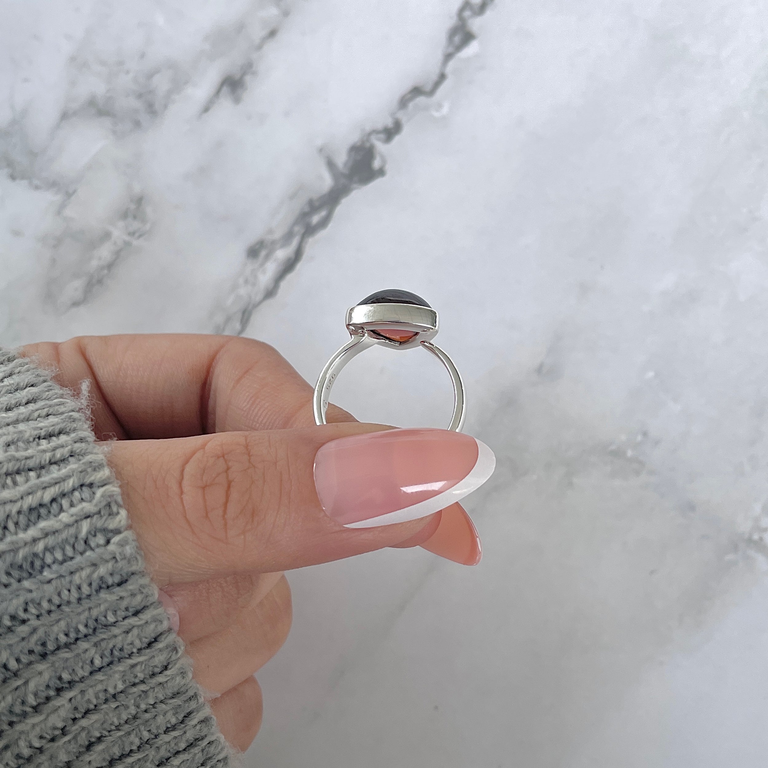 Hessonite Garnet Adjustable Ring-(HSG-R-18.)
