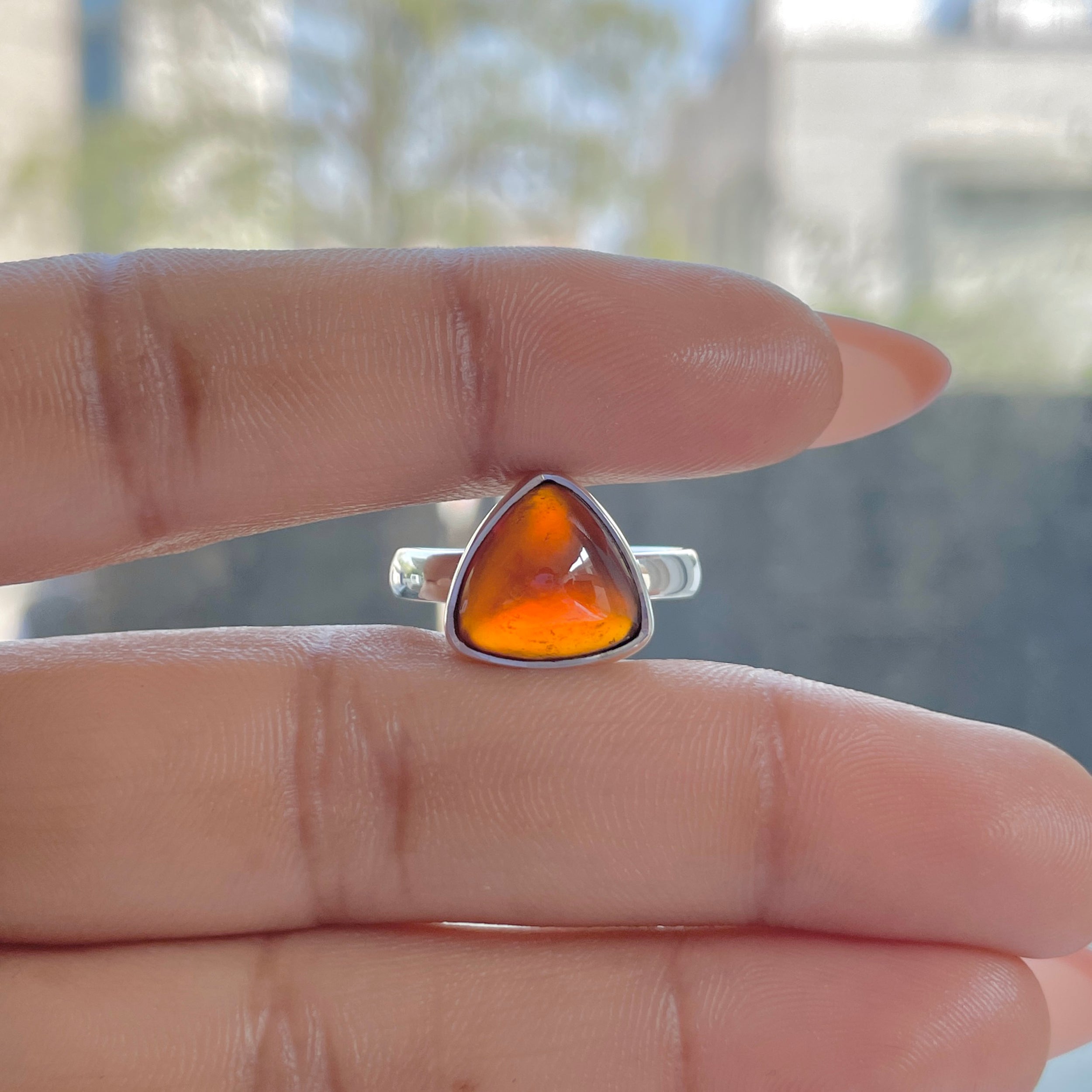 Hessonite Garnet Adjustable Ring-(HSG-R-18.)