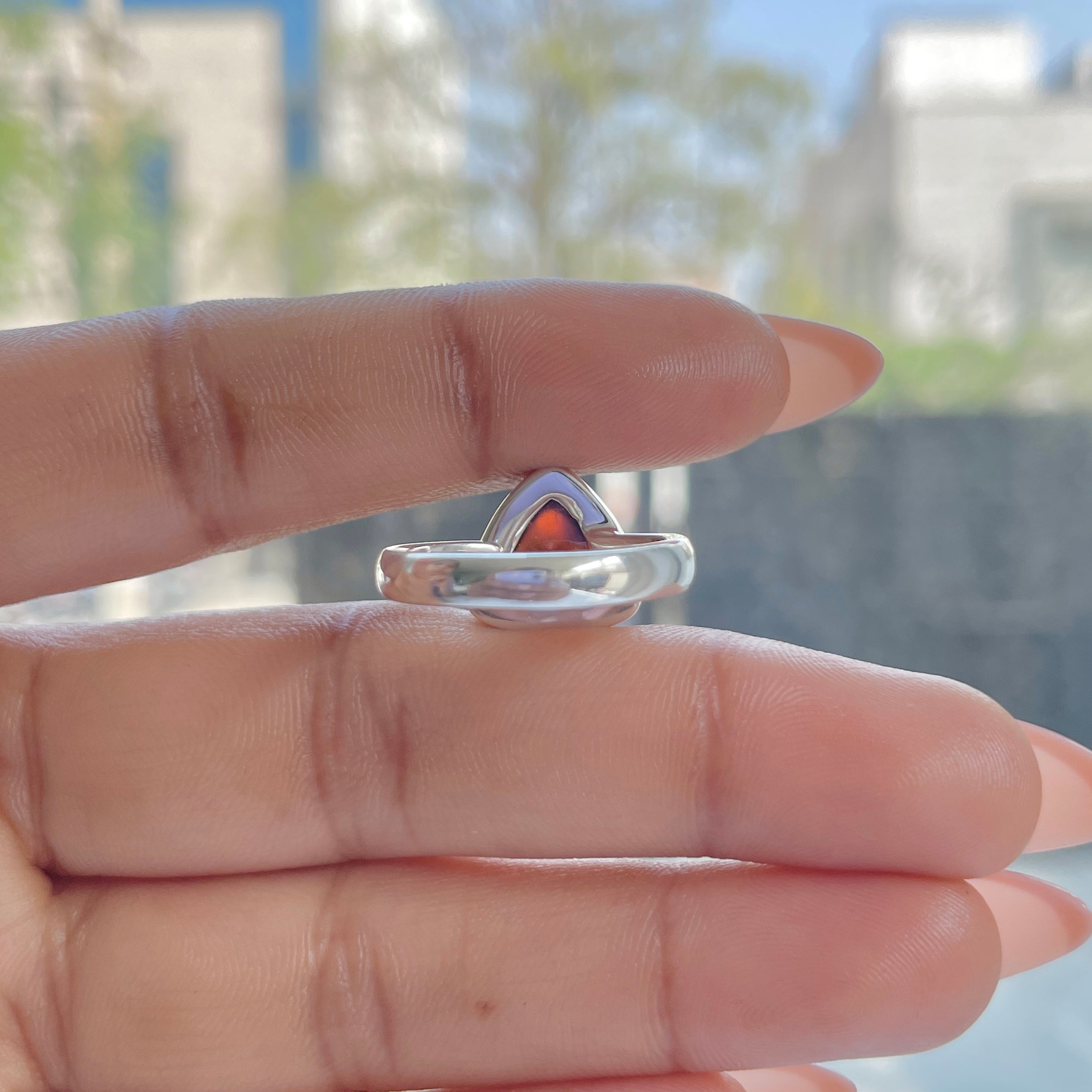 Hessonite Garnet Adjustable Ring-(HSG-R-18.)