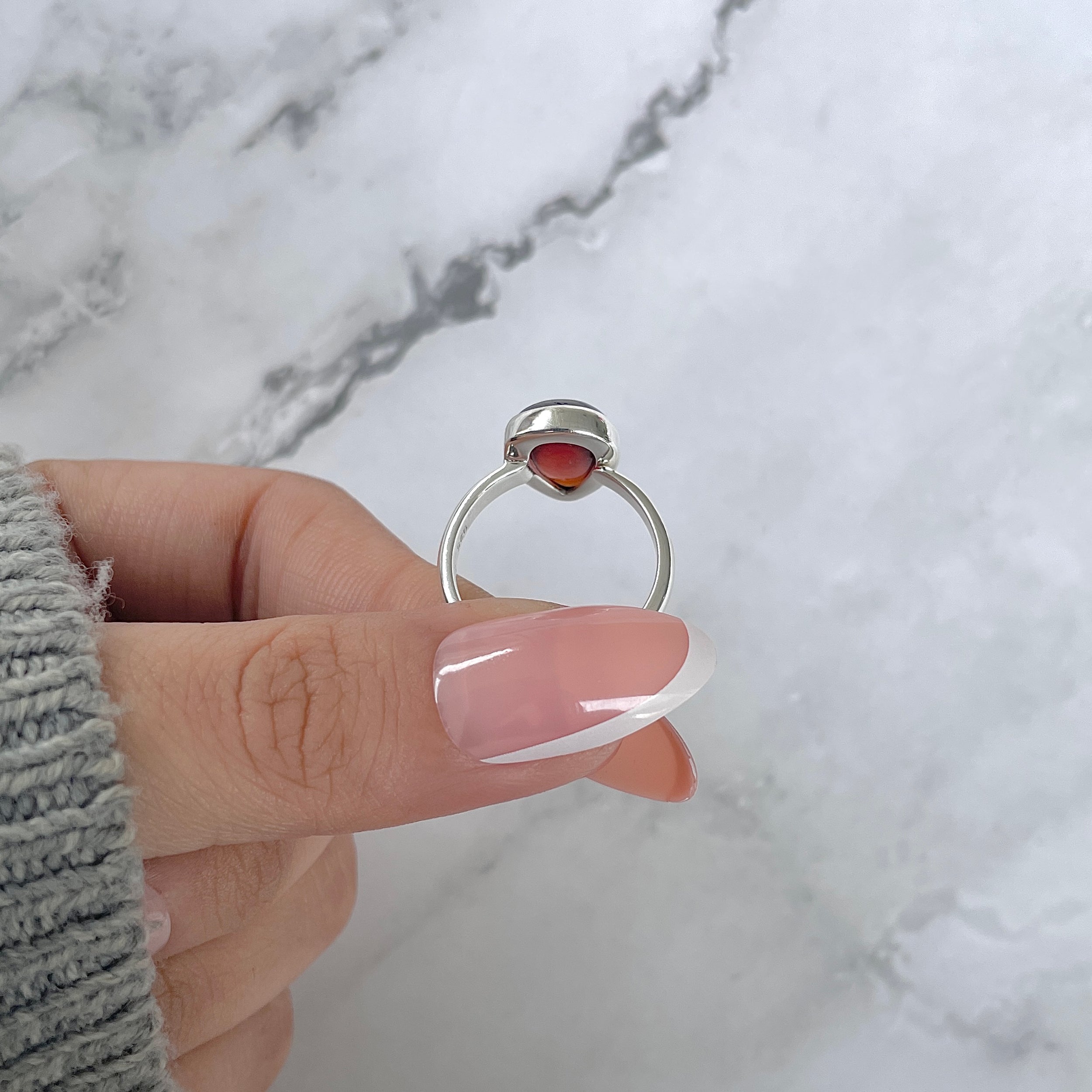 Hessonite Garnet Adjustable Ring-(HSG-R-19.)