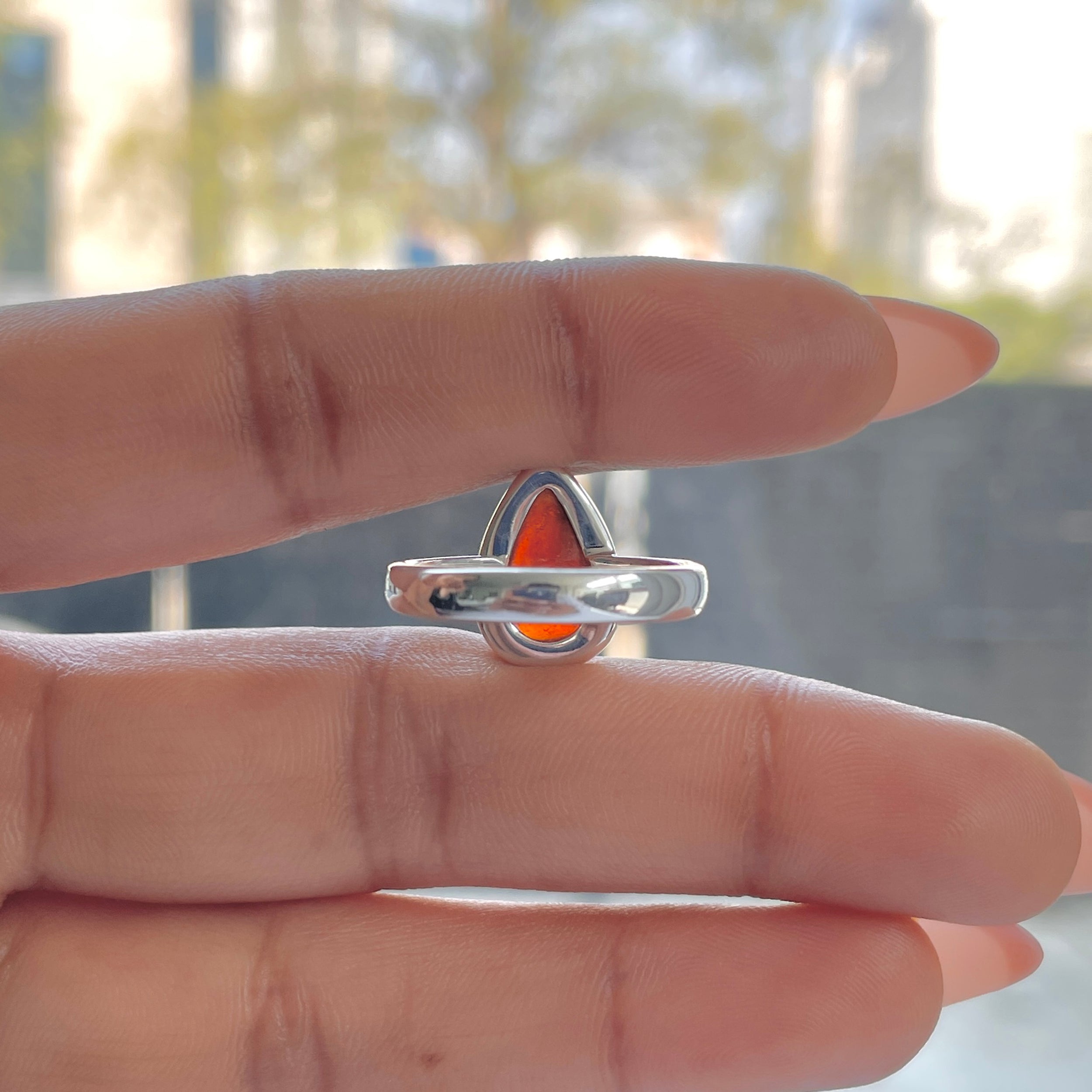 Hessonite Garnet Adjustable Ring-(HSG-R-19.)