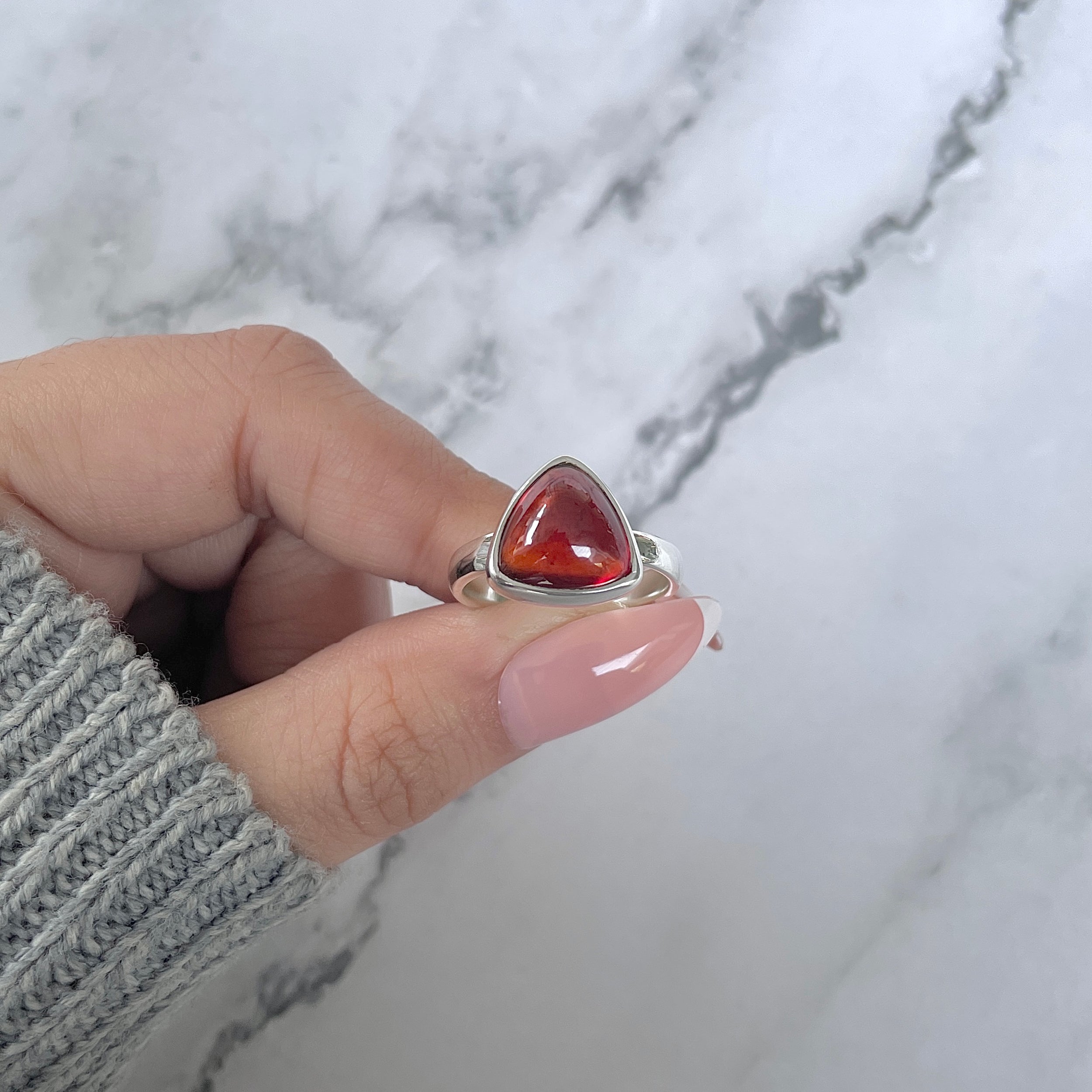 Hessonite Garnet Adjustable Ring-(HSG-R-2.)