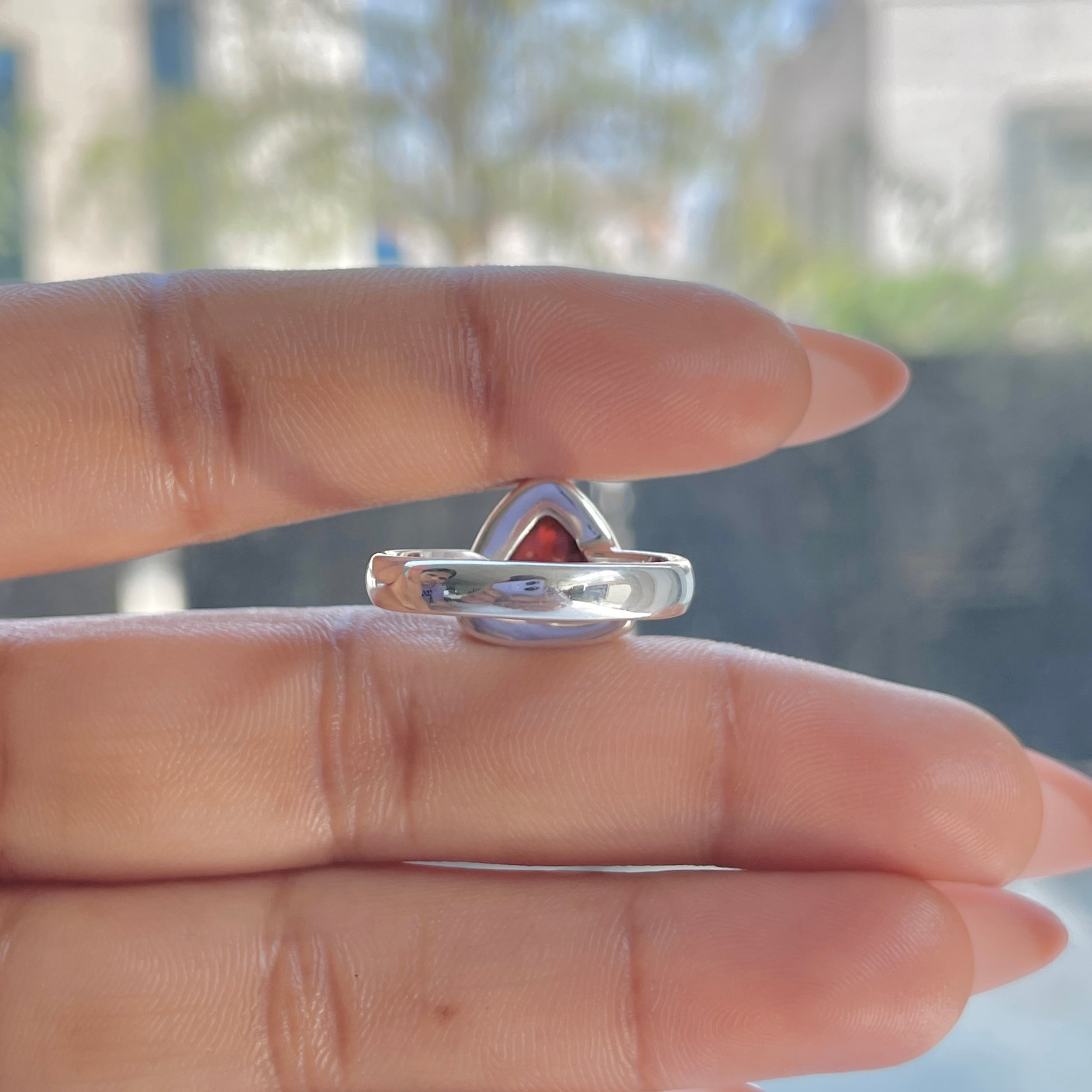 Hessonite Garnet Adjustable Ring-(HSG-R-2.)