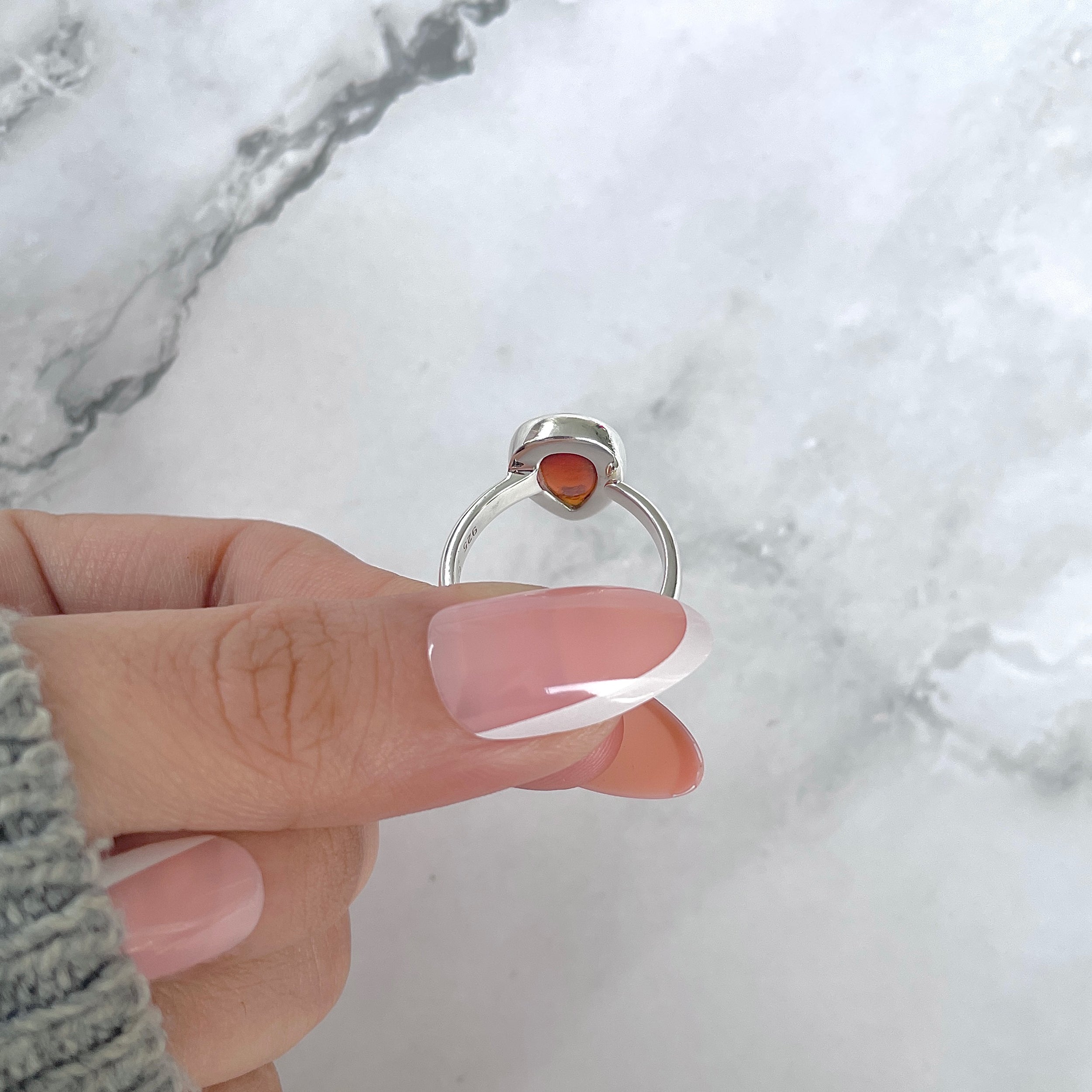 Hessonite Garnet Adjustable Ring-(HSG-R-20.)