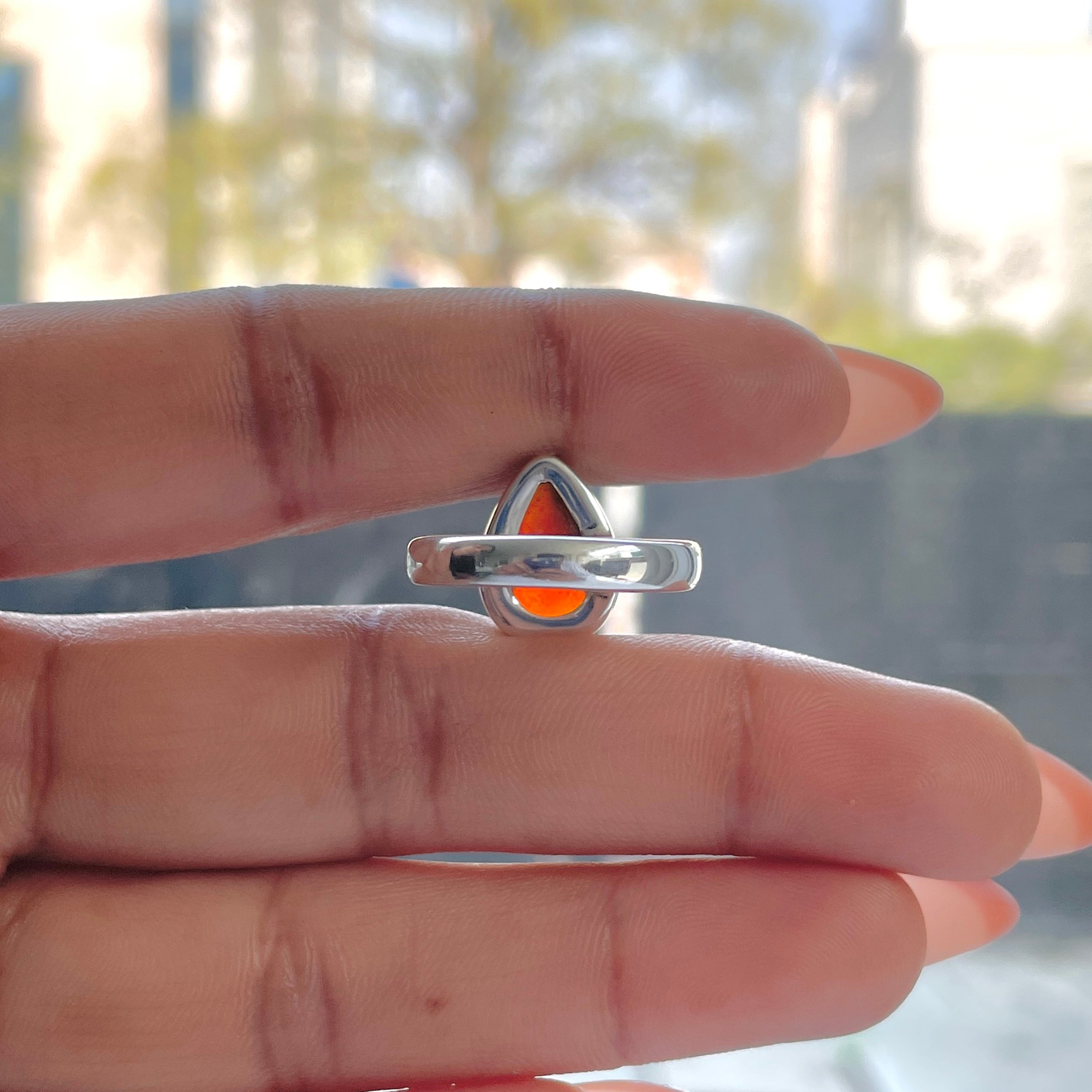 Hessonite Garnet Adjustable Ring-(HSG-R-21.)
