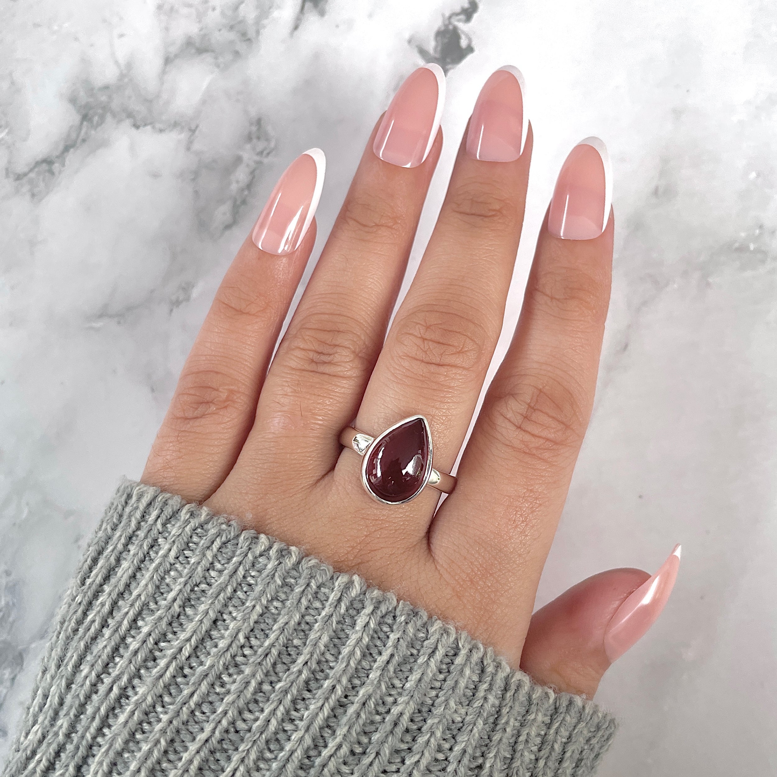 Hessonite Garnet Adjustable Ring-(HSG-R-22.)