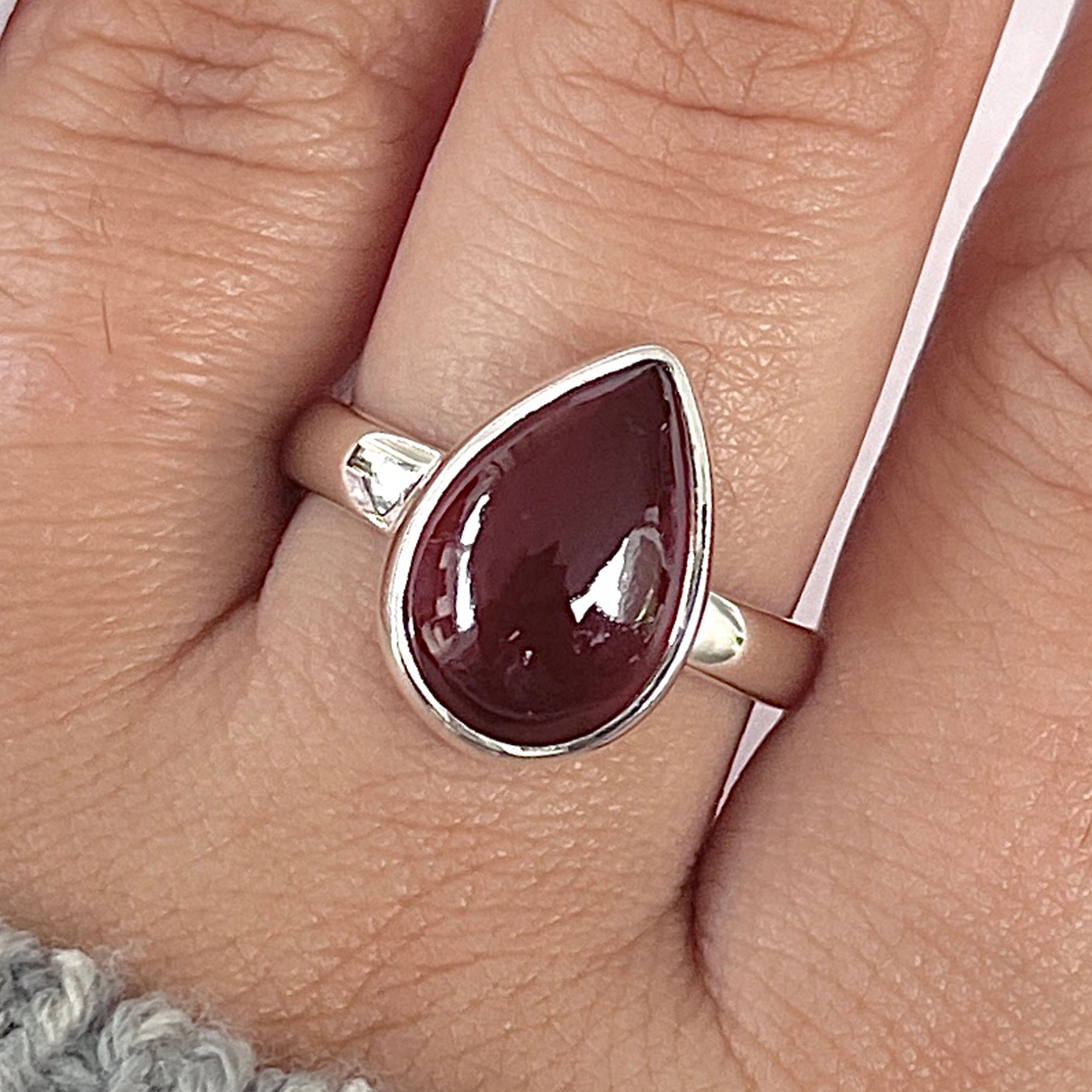 Hessonite Garnet Adjustable Ring-(HSG-R-22.)