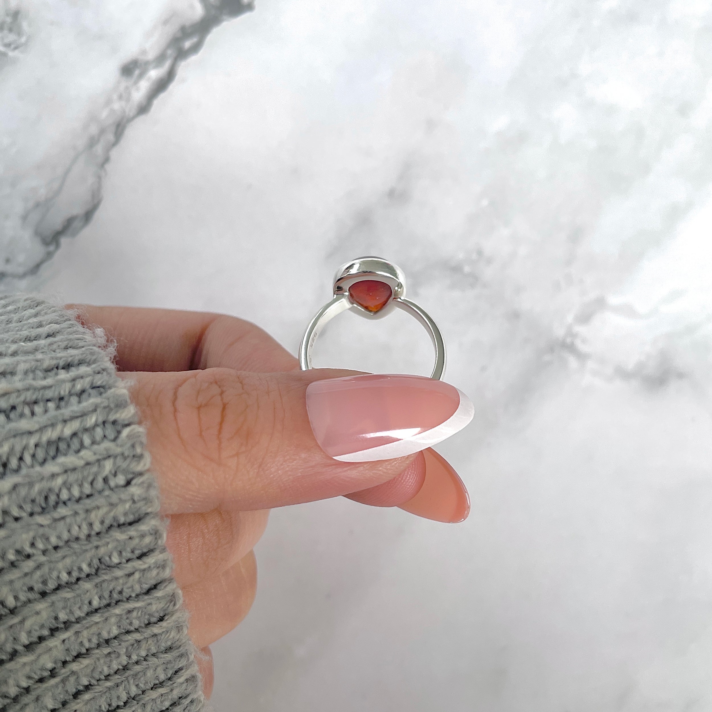 Hessonite Garnet Adjustable Ring-(HSG-R-22.)