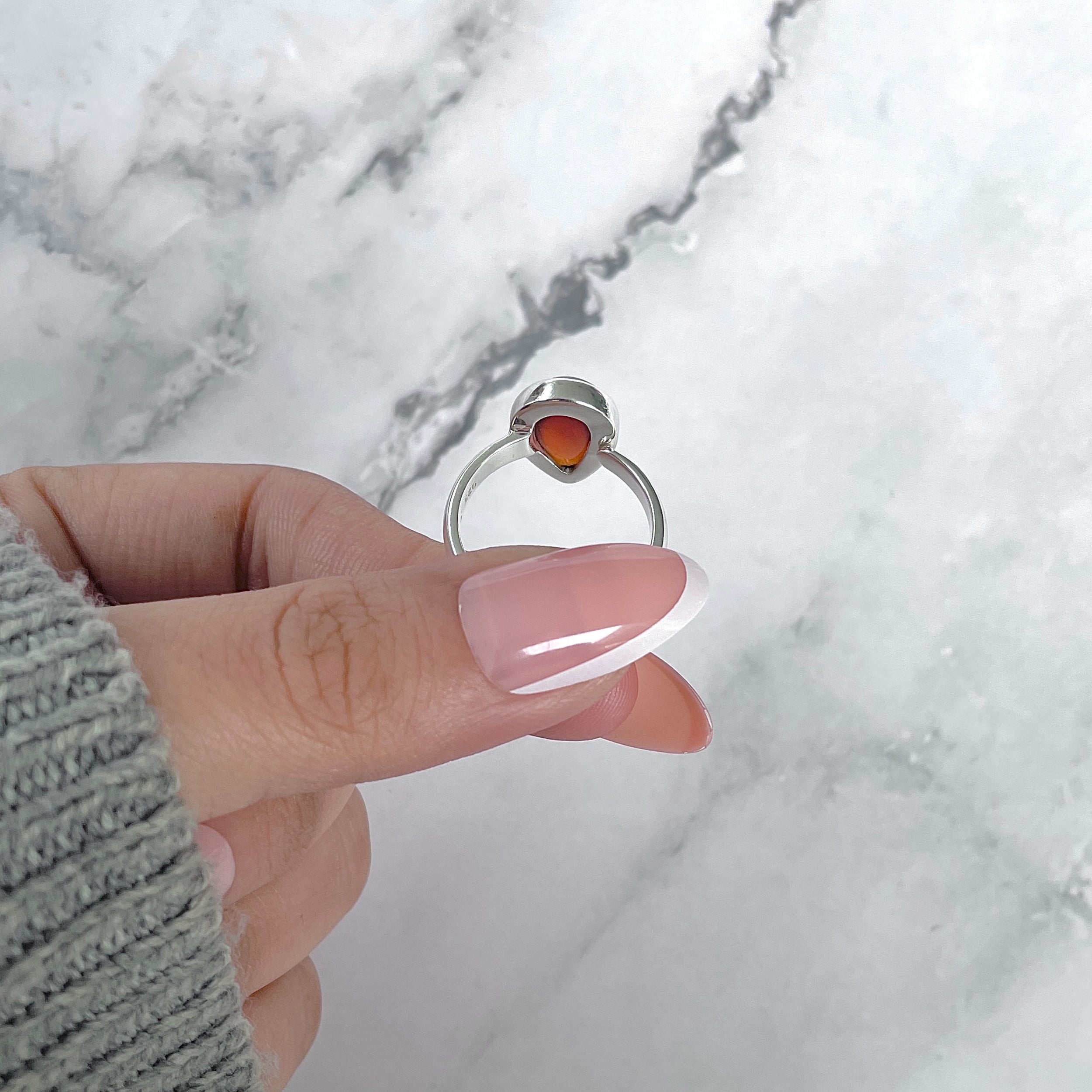 Hessonite Garnet Adjustable Ring-(HSG-R-23.)