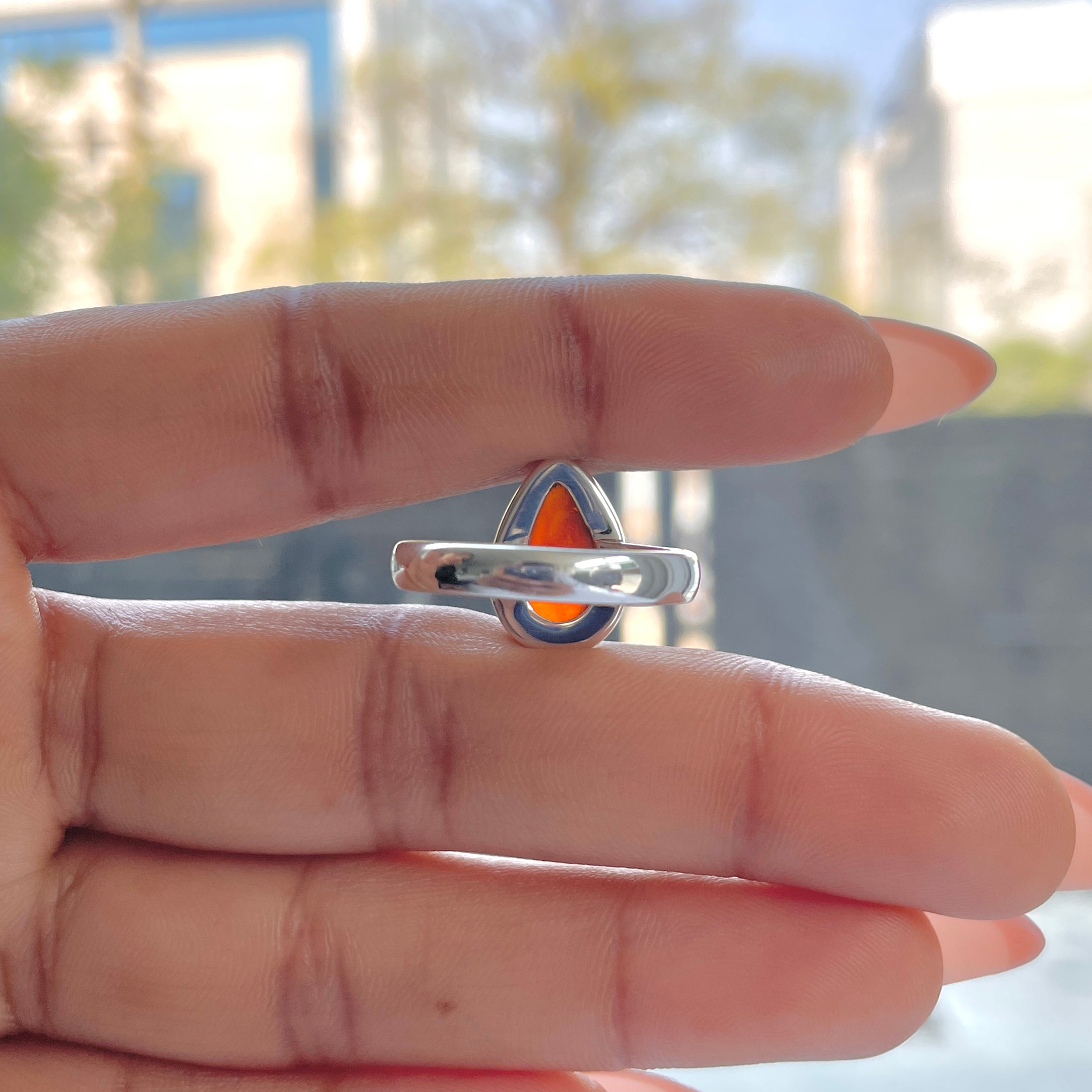 Hessonite Garnet Adjustable Ring-(HSG-R-23.)