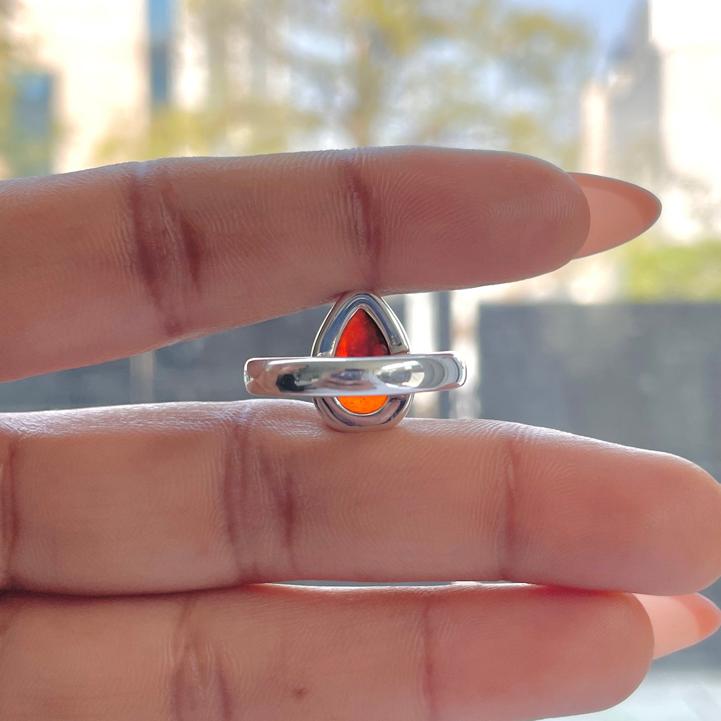 Hessonite Garnet Adjustable Ring-(HSG-R-24.)