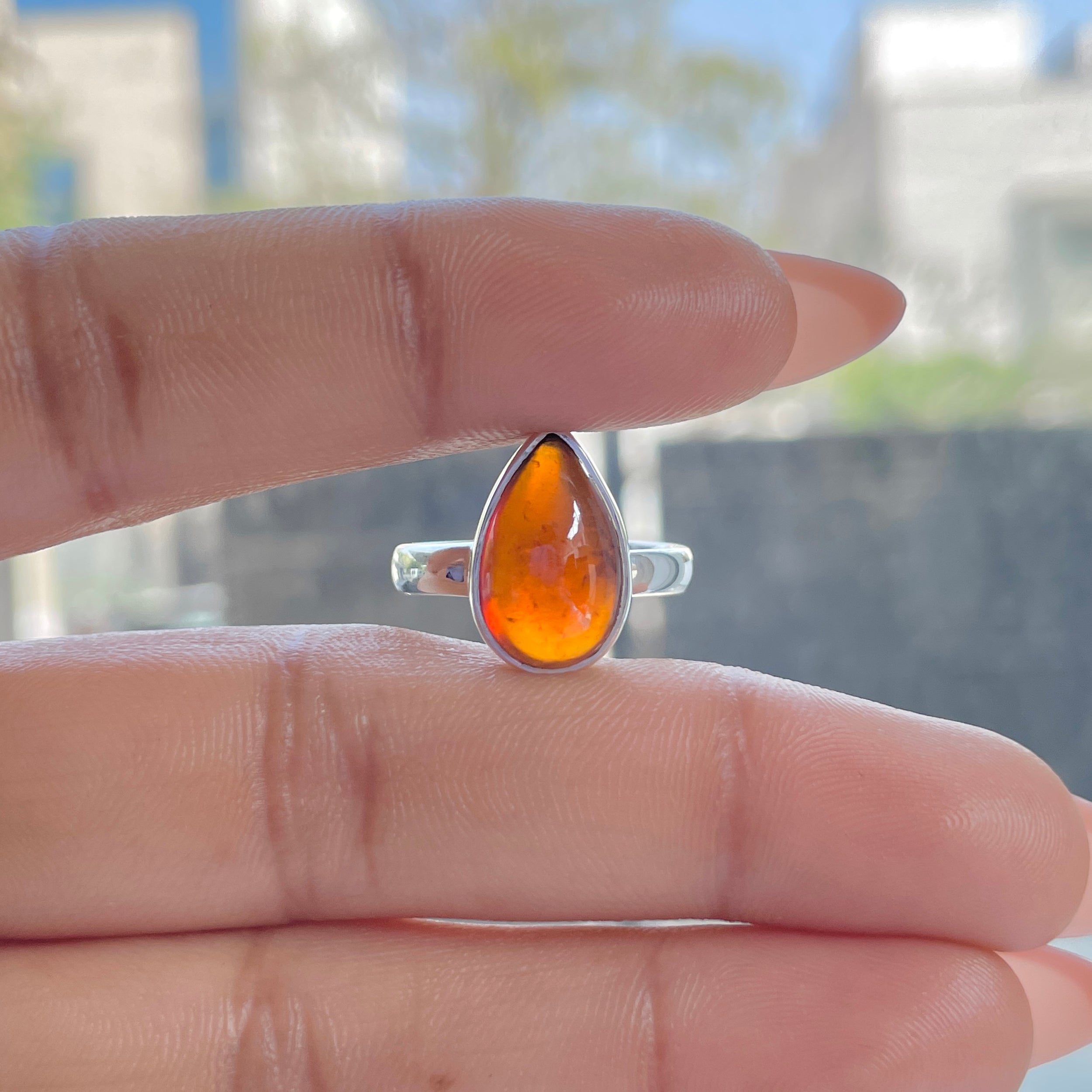 Hessonite Garnet Adjustable Ring-(HSG-R-25.)