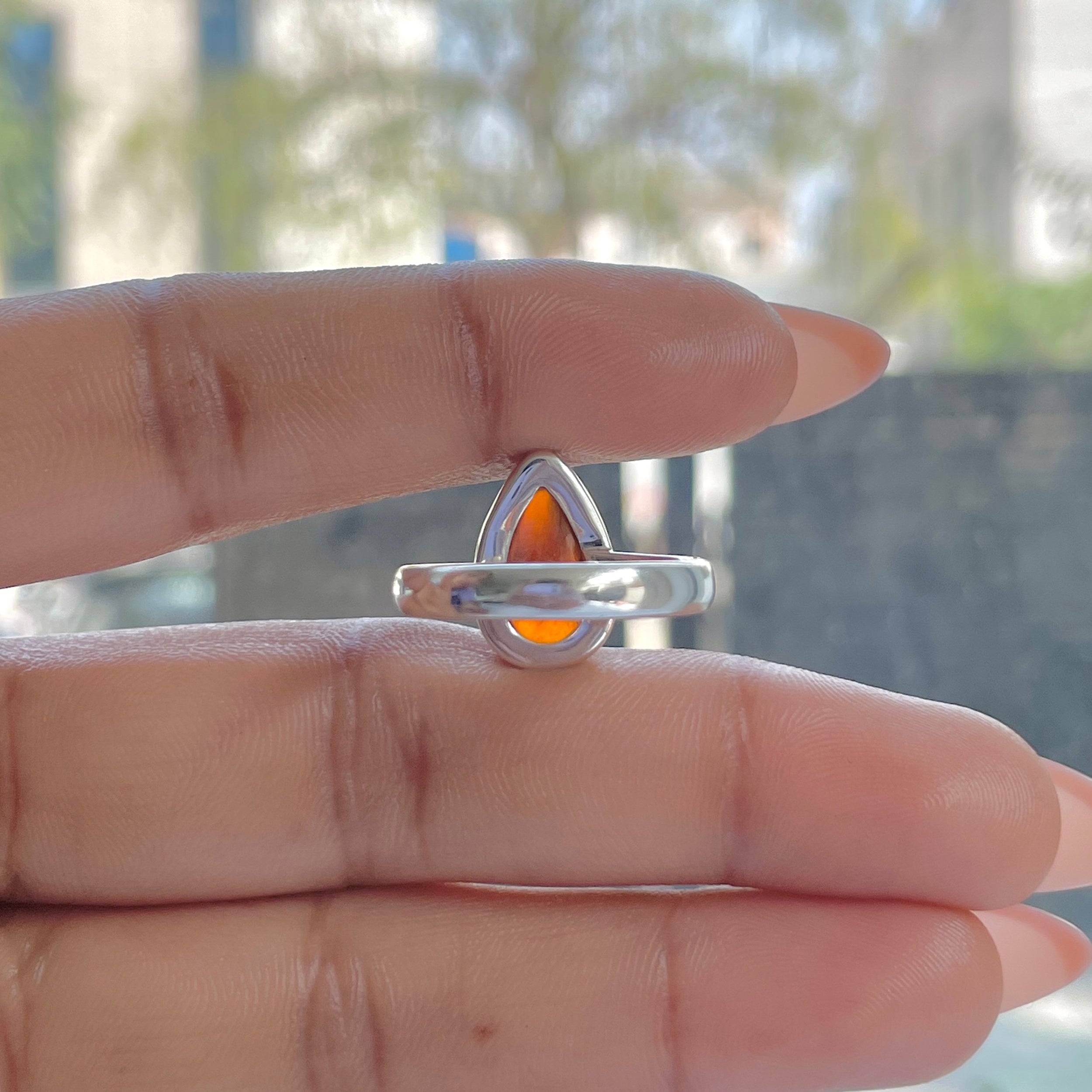 Hessonite Garnet Adjustable Ring-(HSG-R-25.)