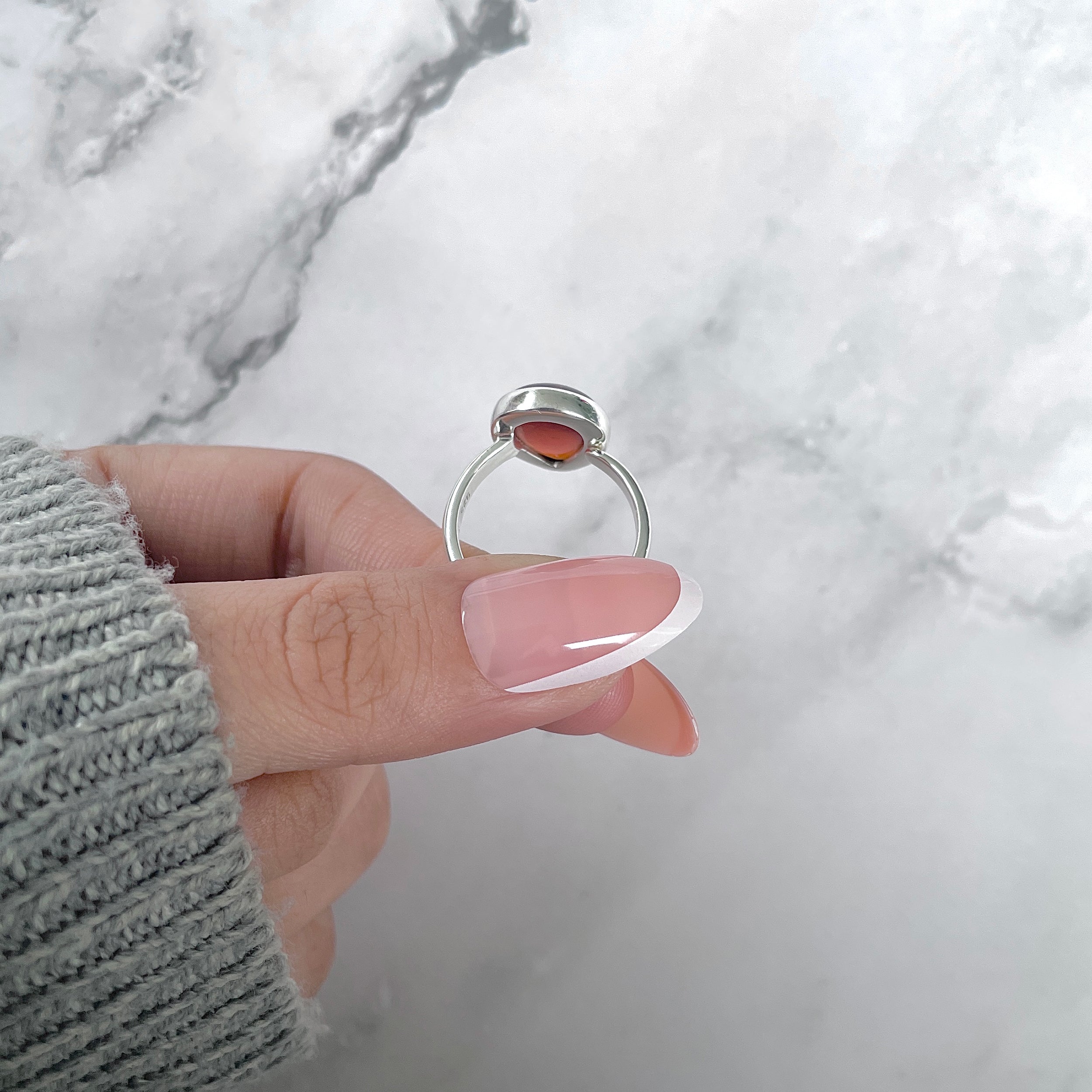 Hessonite Garnet Adjustable Ring-(HSG-R-26.)