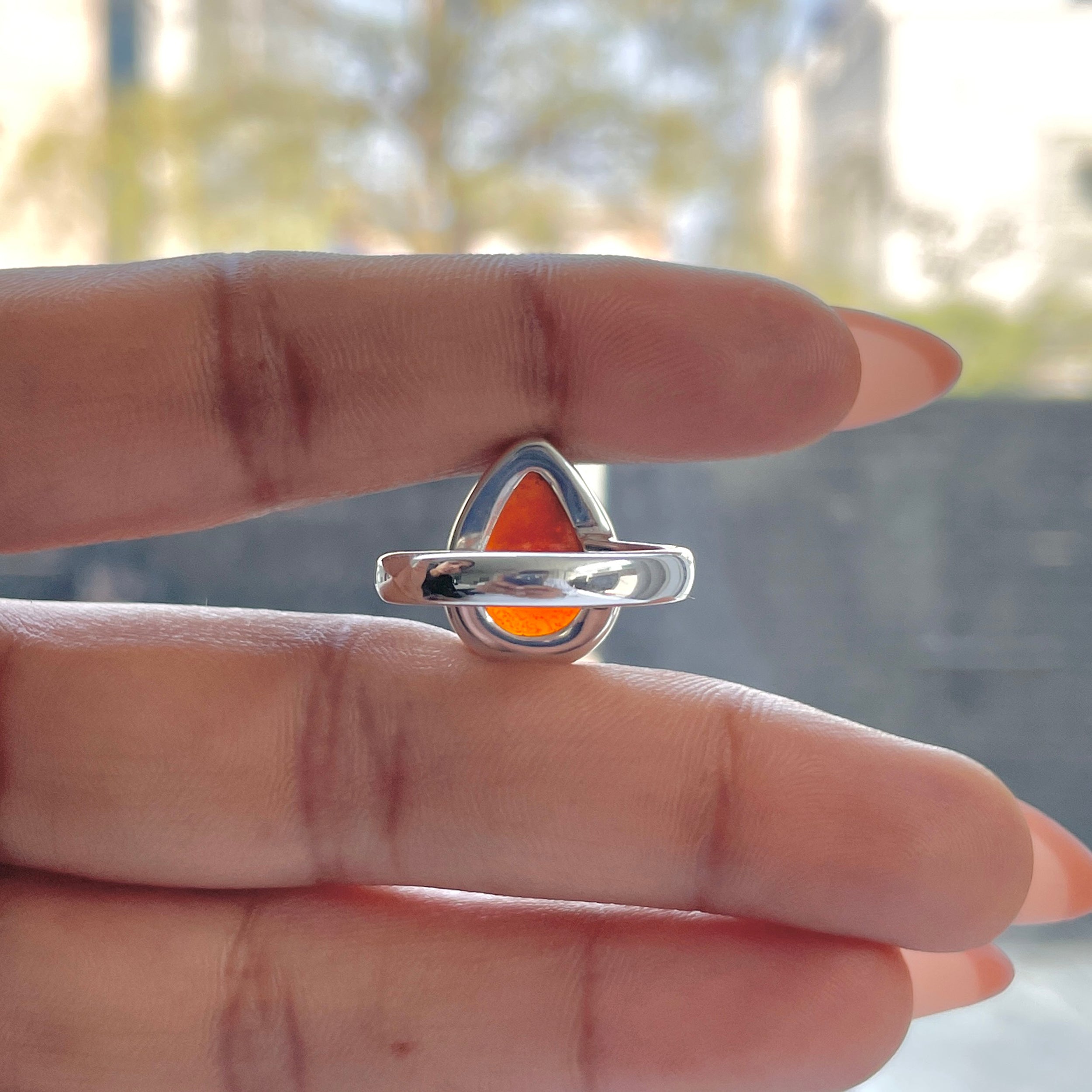 Hessonite Garnet Adjustable Ring-(HSG-R-27.)