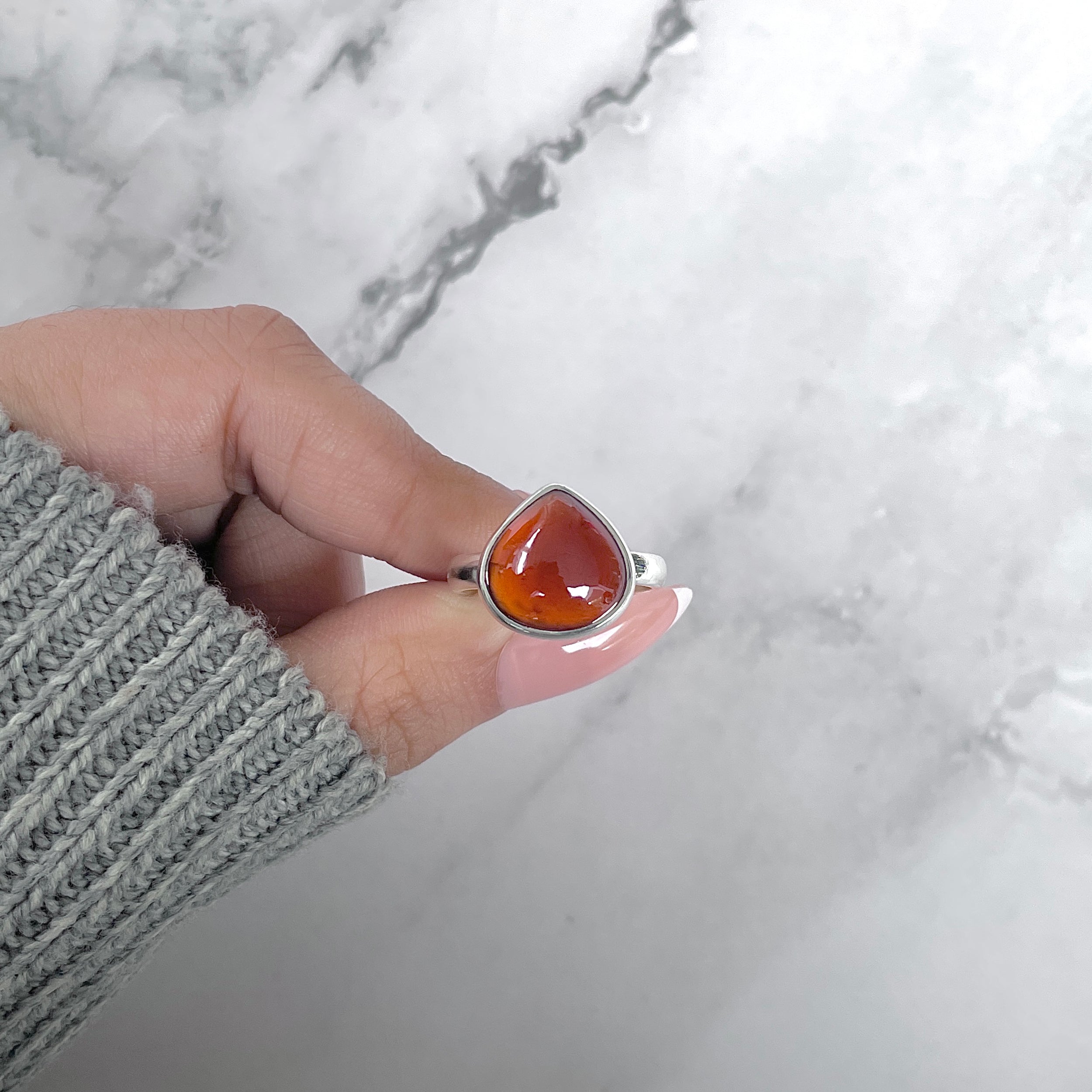 Hessonite Garnet Adjustable Ring-(HSG-R-28.)