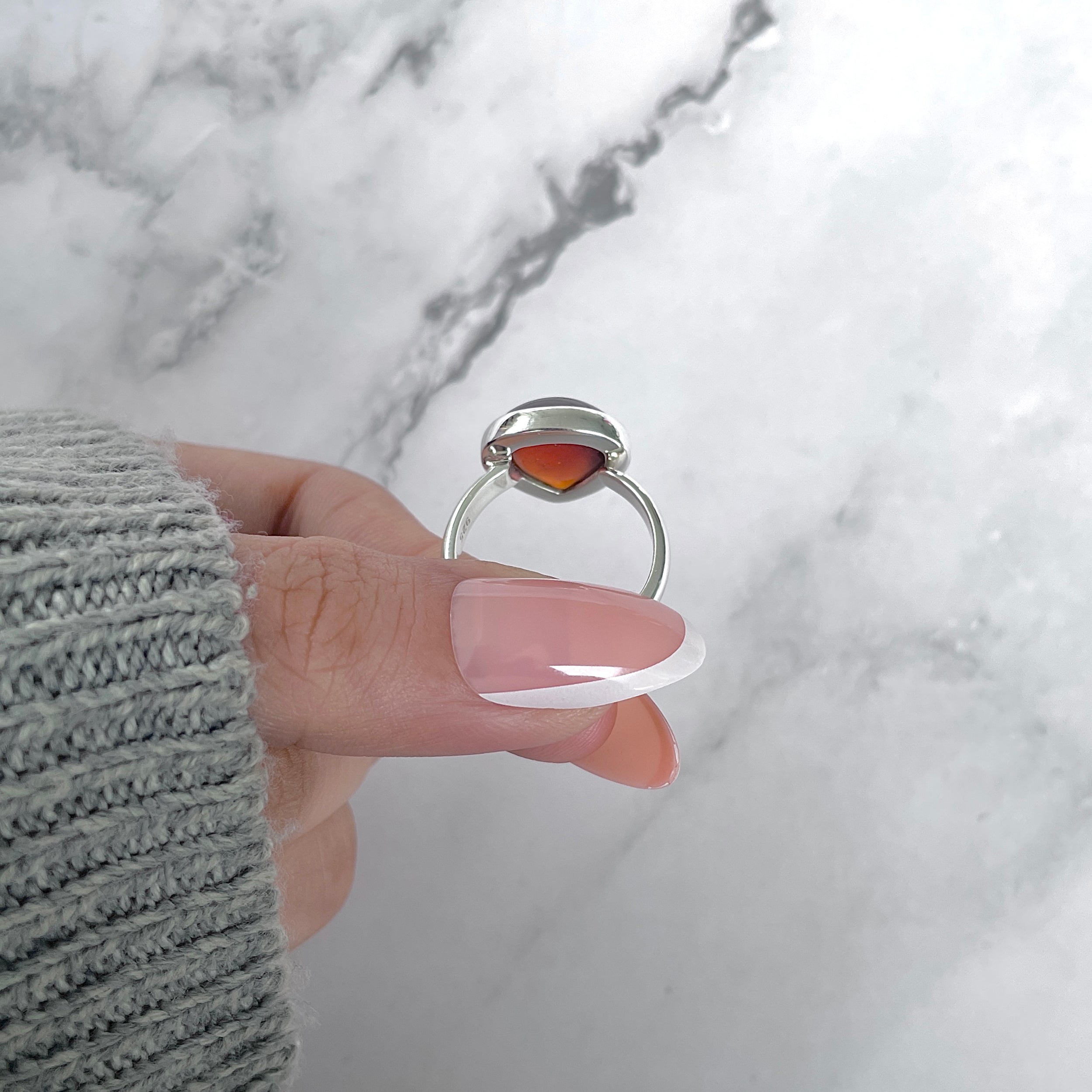 Hessonite Garnet Adjustable Ring-(HSG-R-28.)