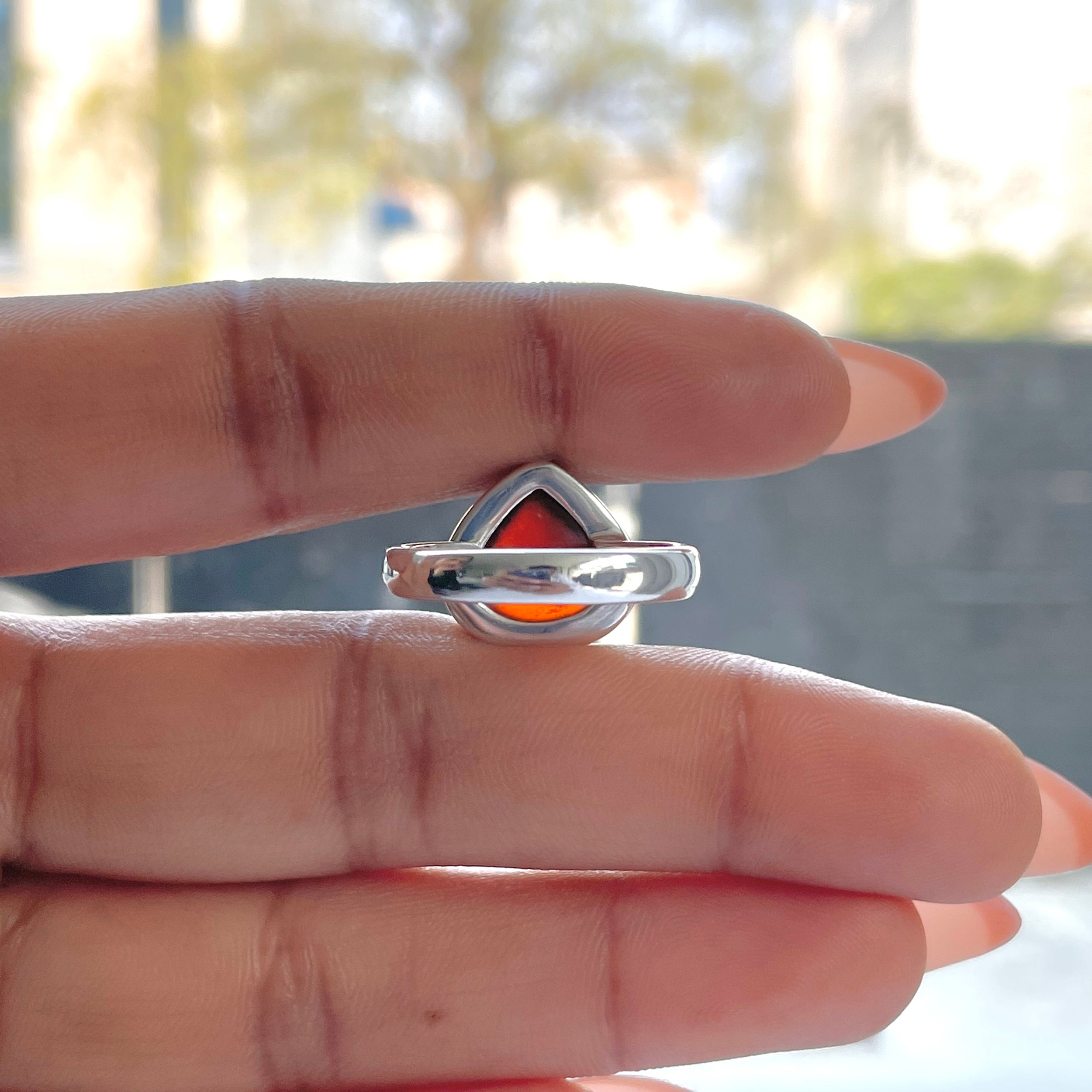 Hessonite Garnet Adjustable Ring-(HSG-R-28.)