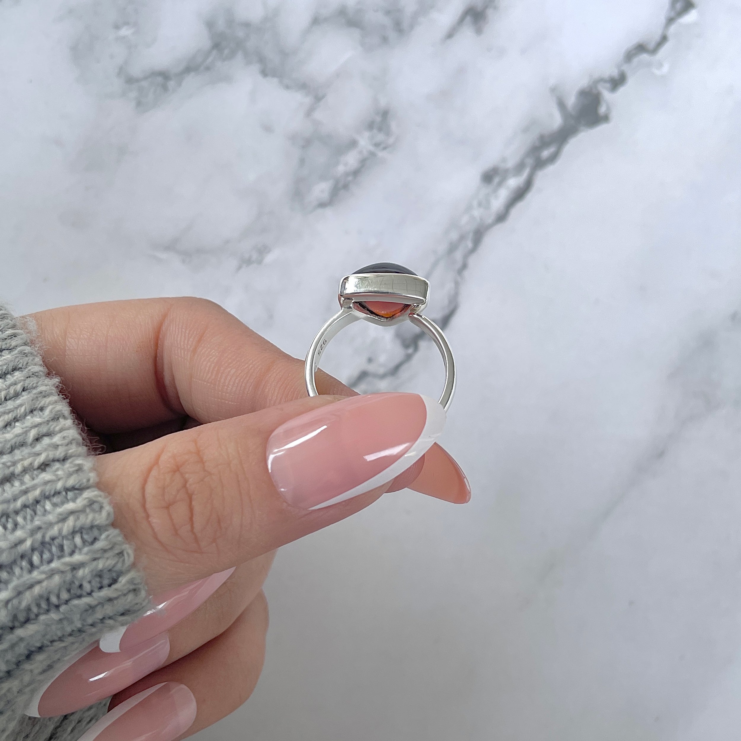 Hessonite Garnet Adjustable Ring-(HSG-R-3.)