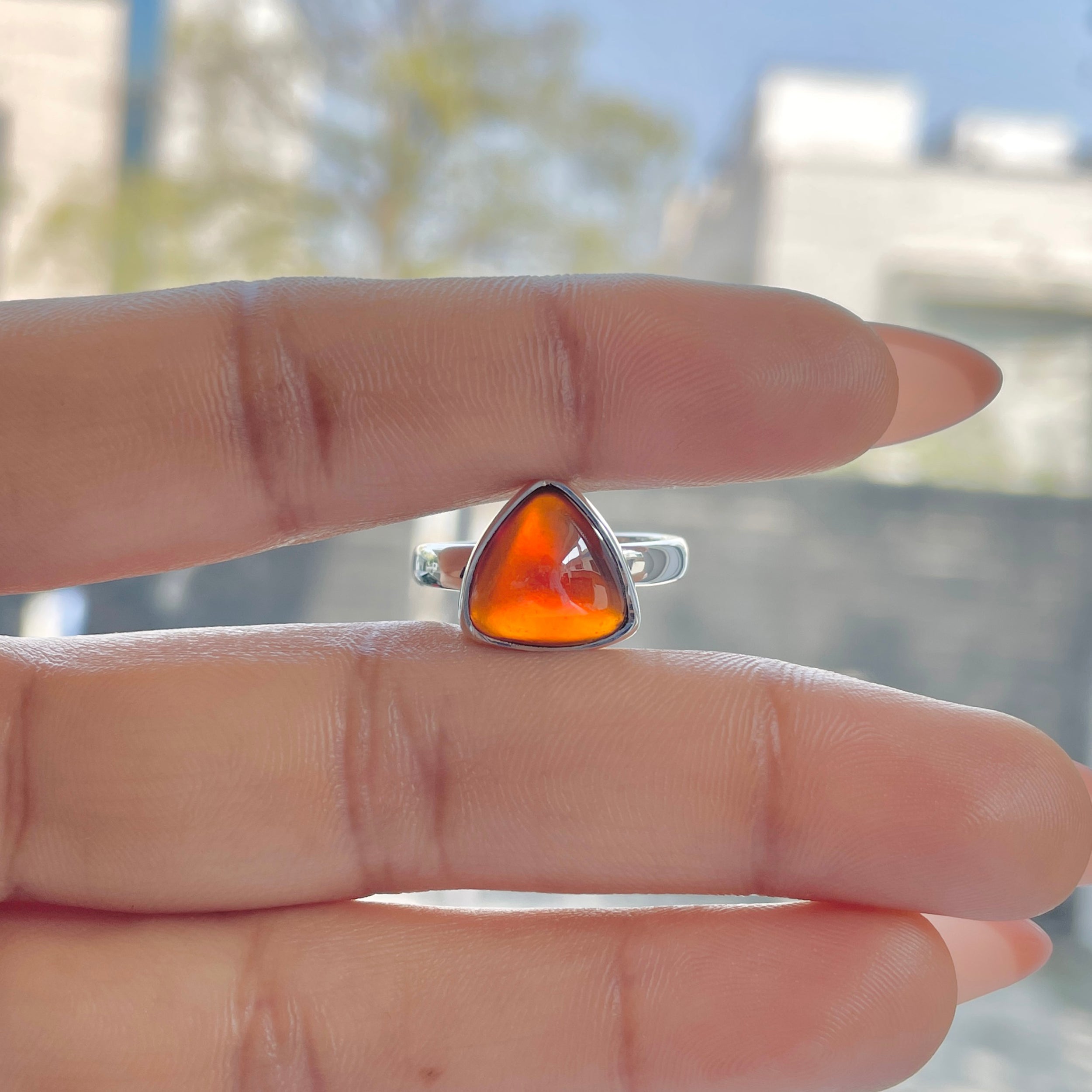 Hessonite Garnet Adjustable Ring-(HSG-R-3.)