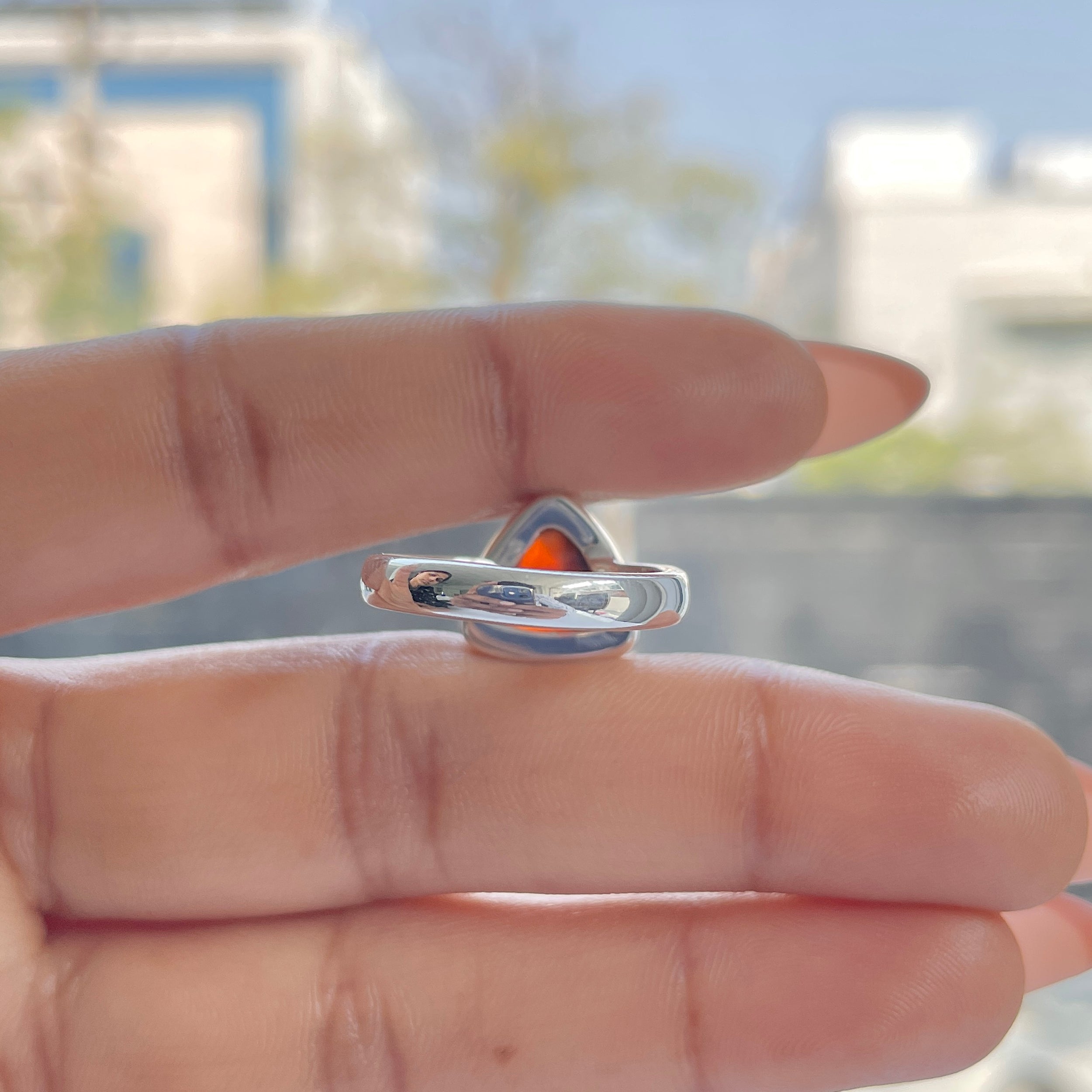 Hessonite Garnet Adjustable Ring-(HSG-R-3.)
