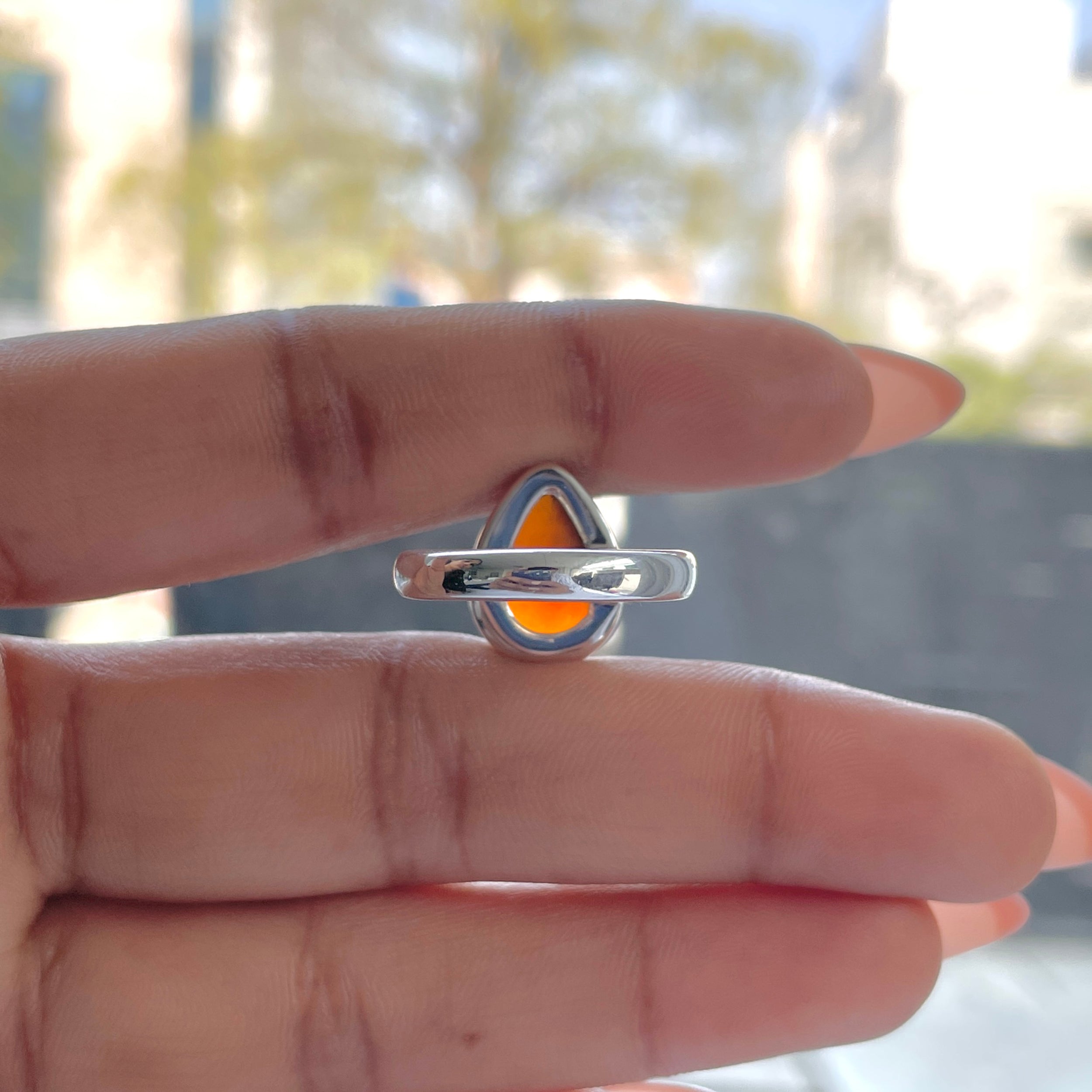 Hessonite Garnet Adjustable Ring-(HSG-R-30.)