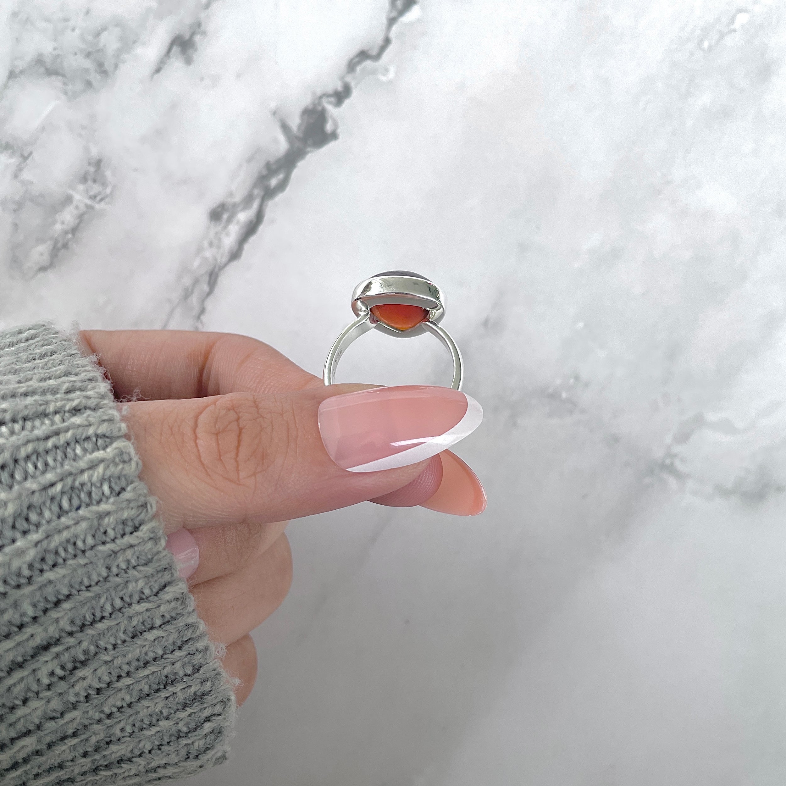 Hessonite Garnet Adjustable Ring-(HSG-R-31.)