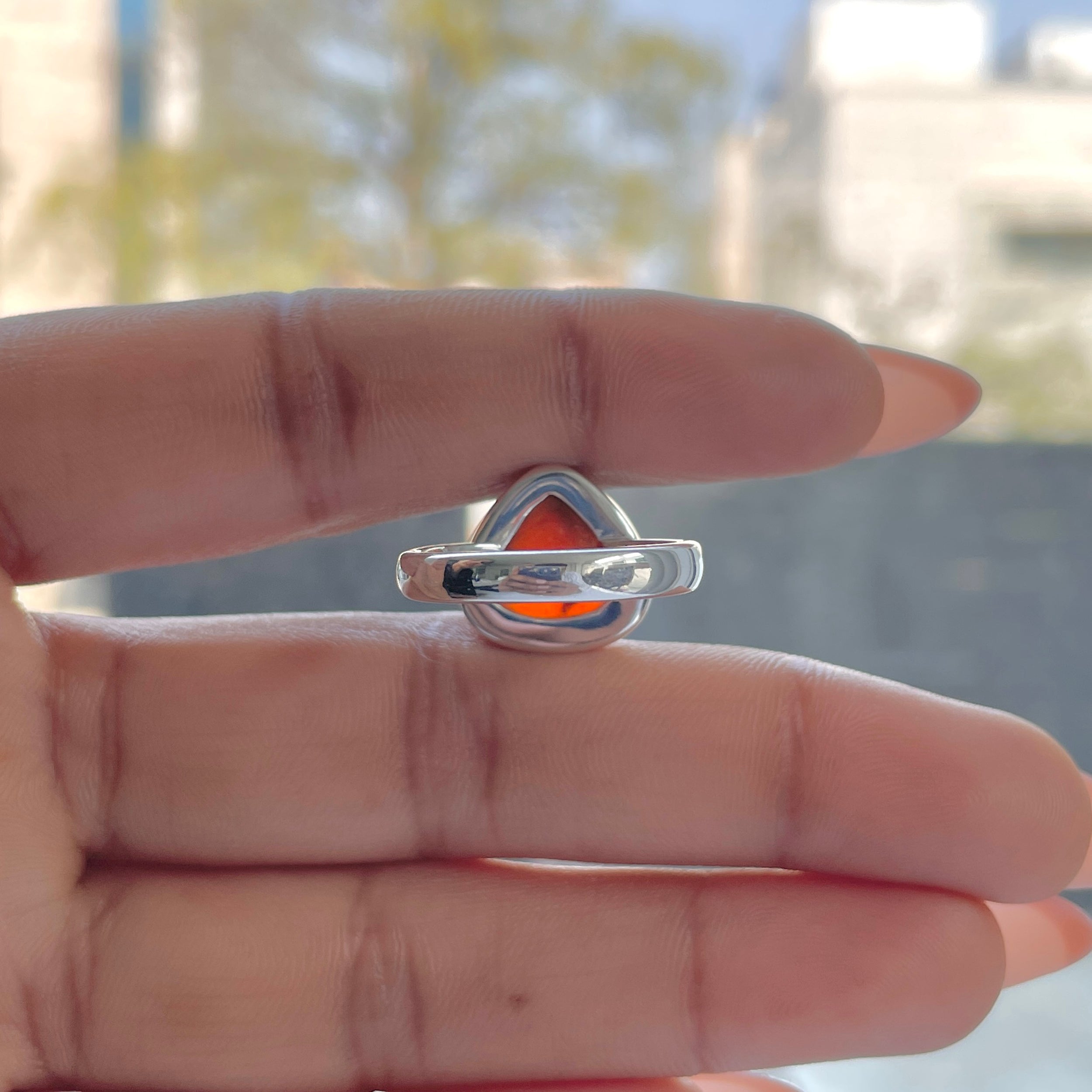 Hessonite Garnet Adjustable Ring-(HSG-R-31.)