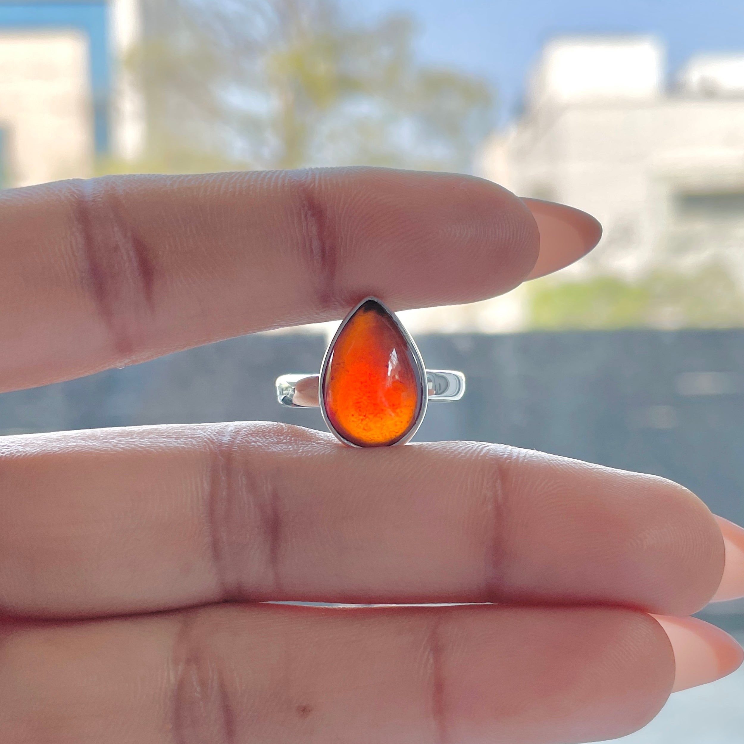 Hessonite Garnet Adjustable Ring-(HSG-R-32.)