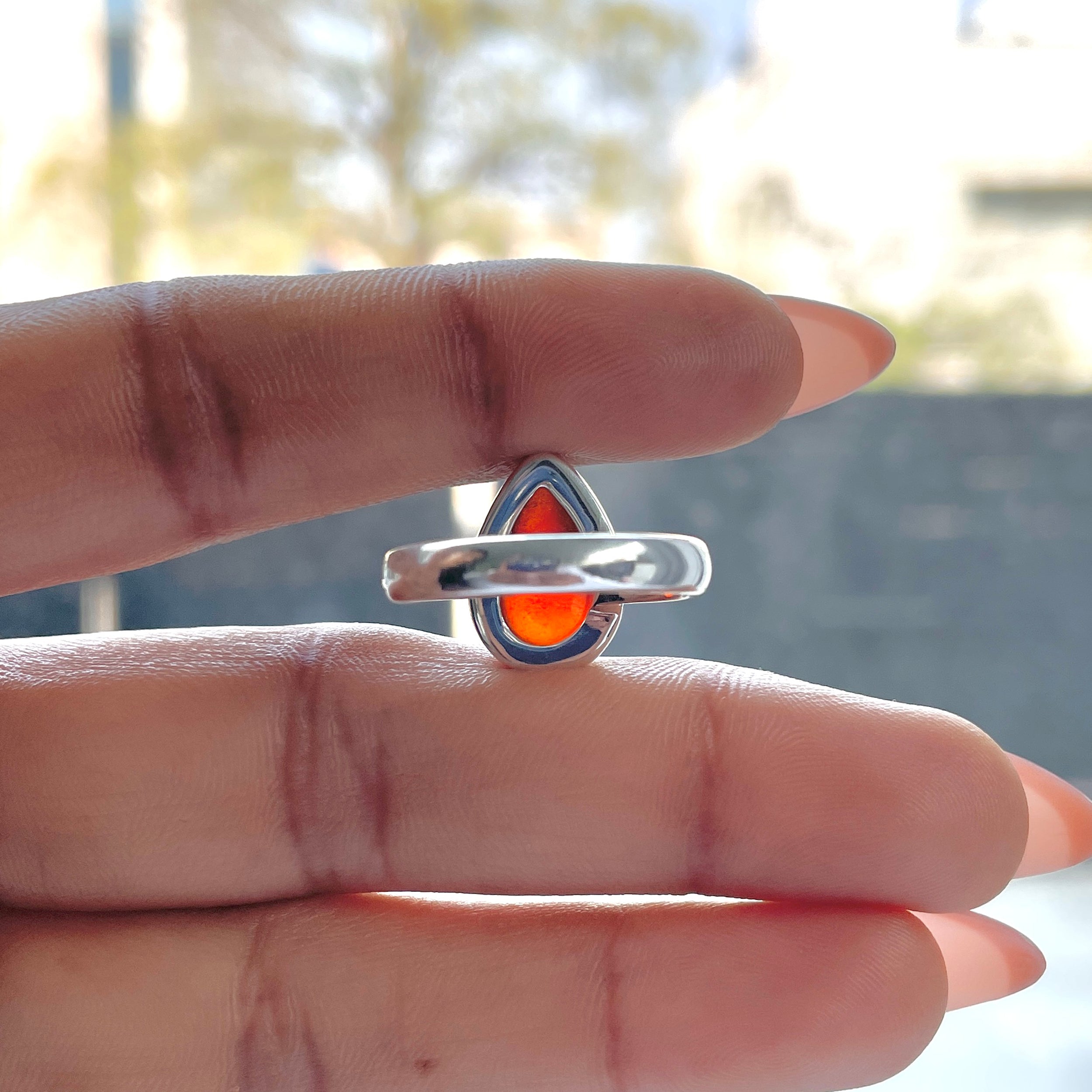 Hessonite Garnet Adjustable Ring-(HSG-R-32.)