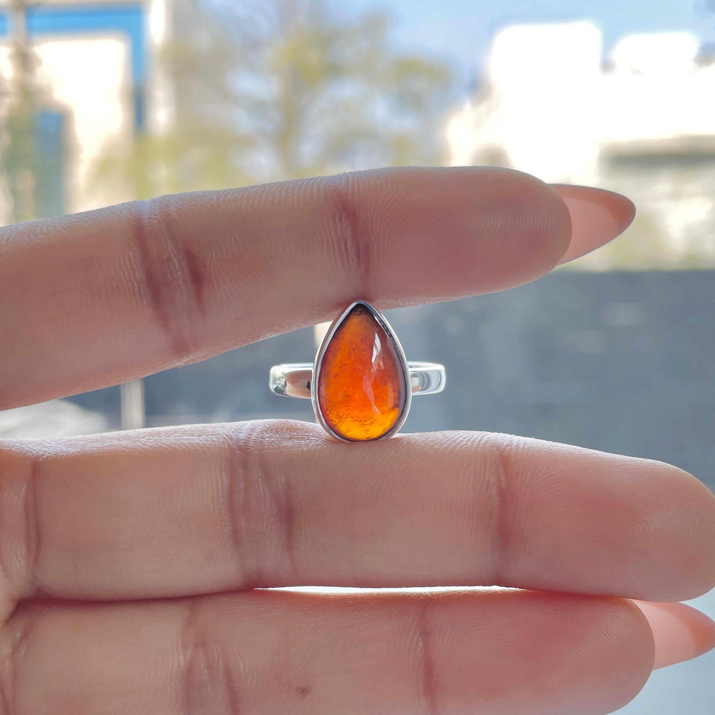 Hessonite Garnet Adjustable Ring-(HSG-R-33.)