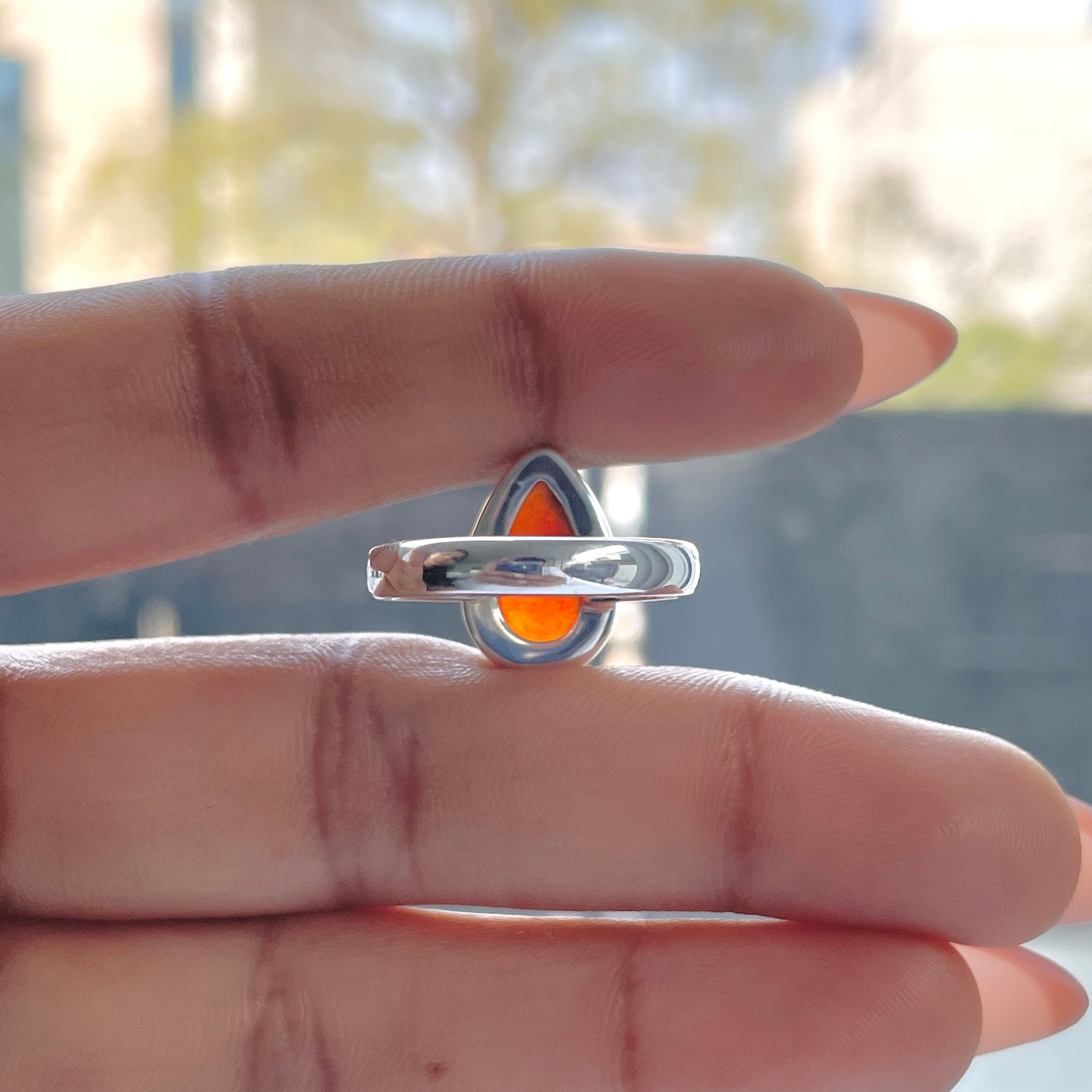 Hessonite Garnet Adjustable Ring-(HSG-R-33.)