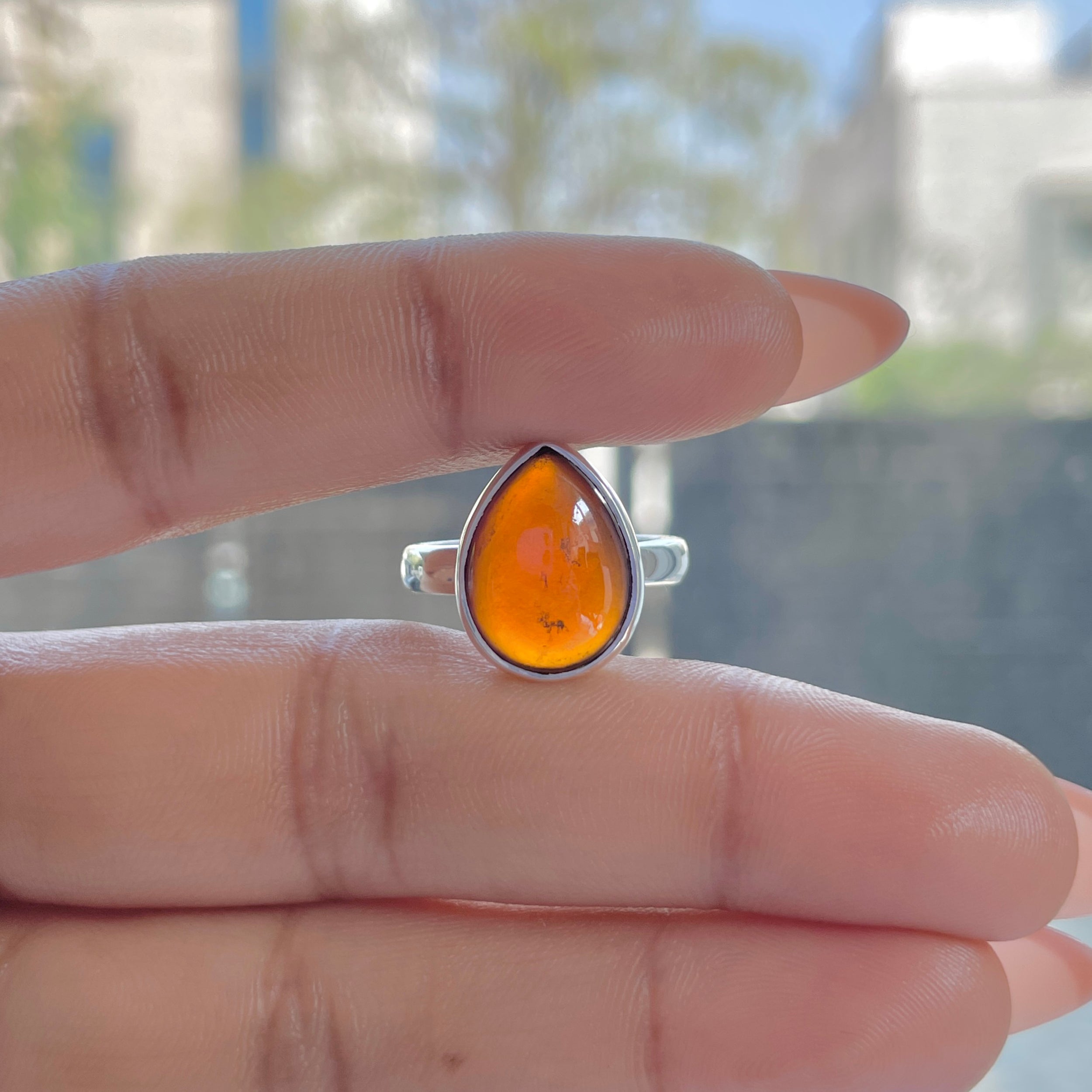Hessonite Garnet Adjustable Ring-(HSG-R-34.)