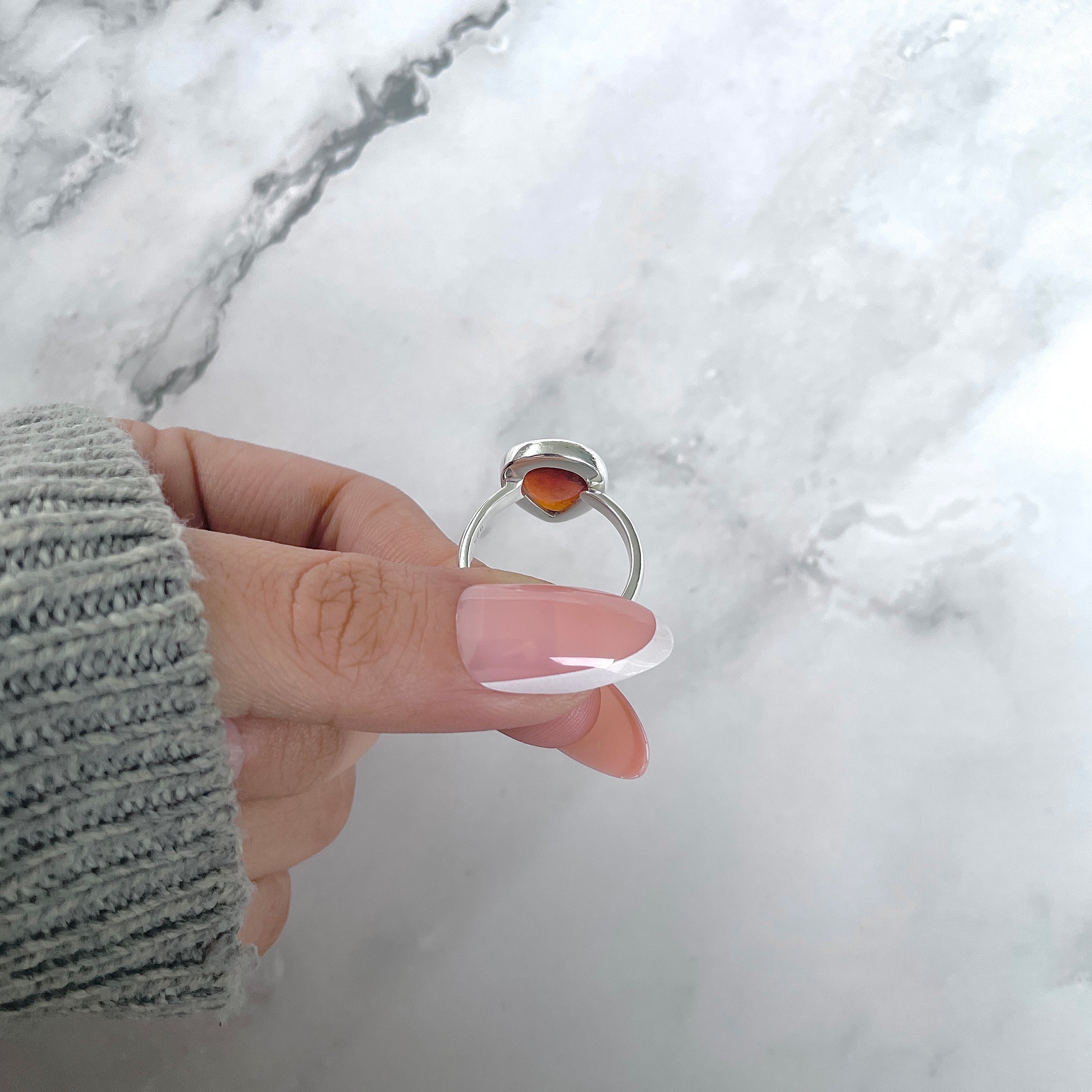 Hessonite Garnet Adjustable Ring-(HSG-R-35.)
