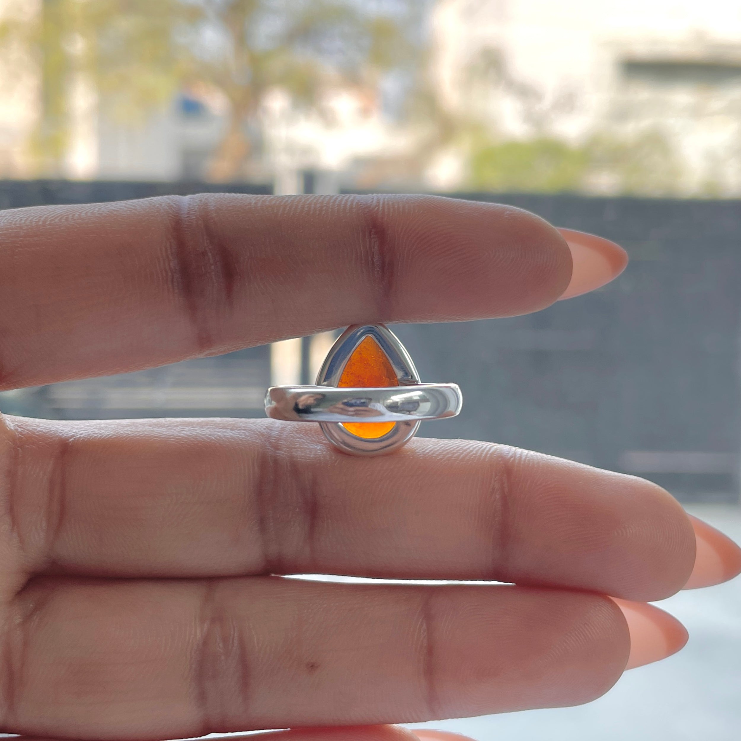 Hessonite Garnet Adjustable Ring-(HSG-R-35.)