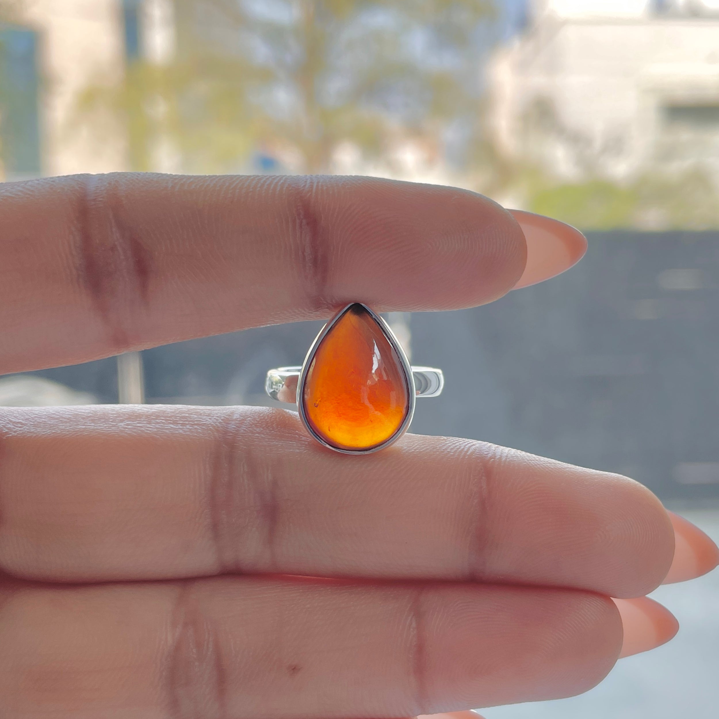 Hessonite Garnet Adjustable Ring-(HSG-R-36.)