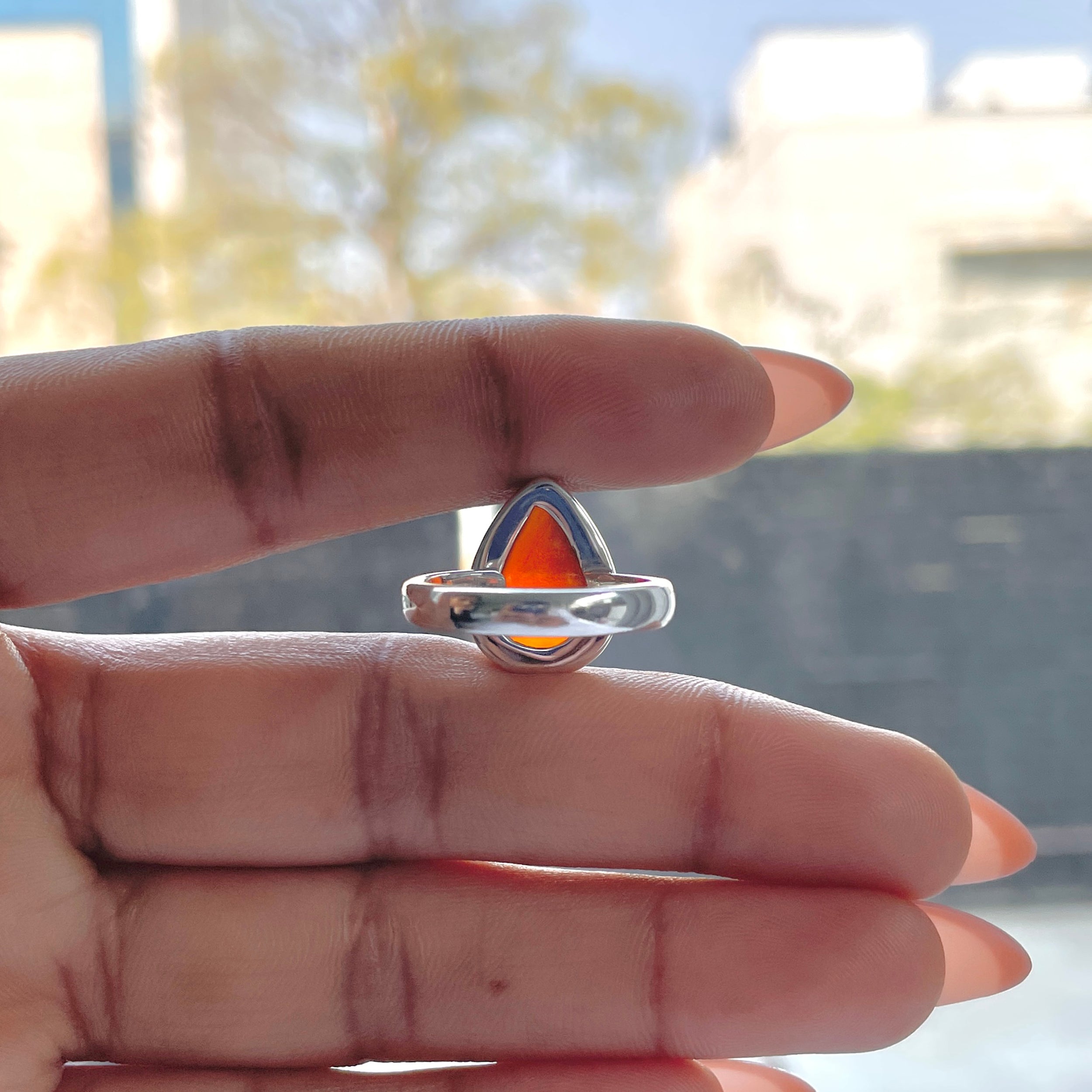 Hessonite Garnet Adjustable Ring-(HSG-R-36.)