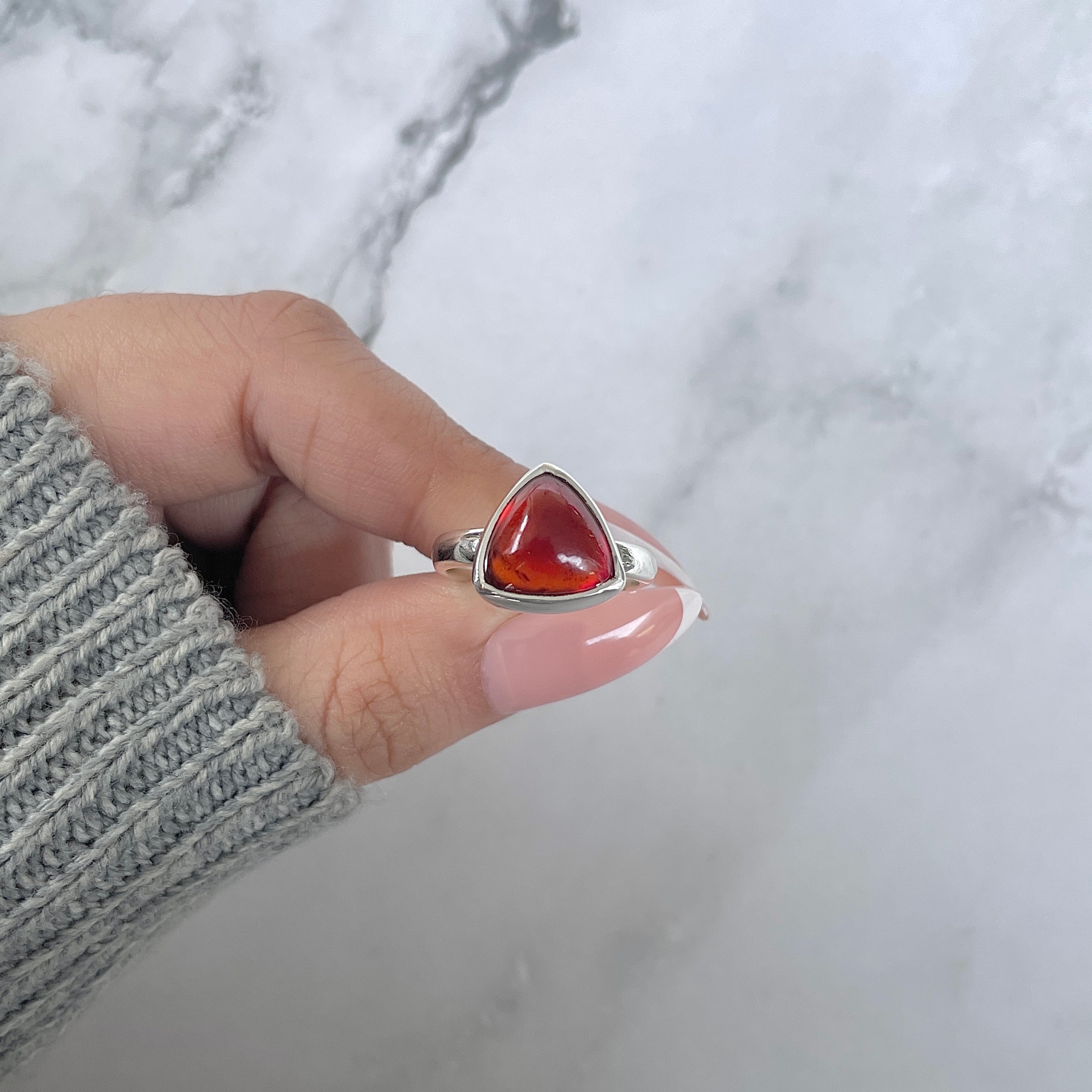 Hessonite Garnet Adjustable Ring-(HSG-R-4.)