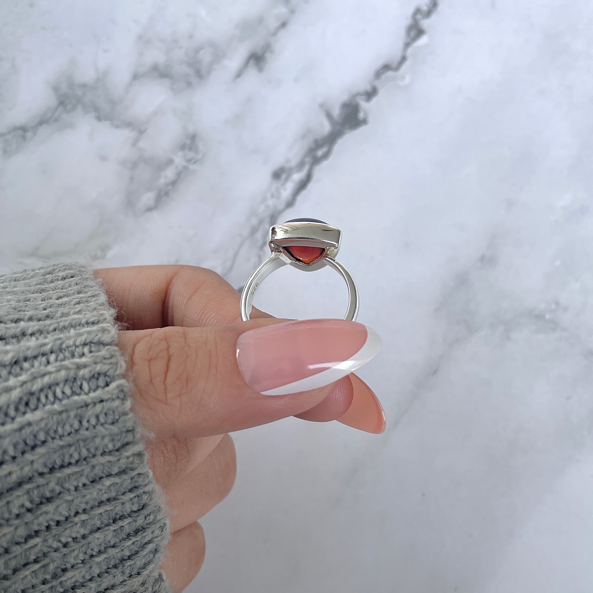 Hessonite Garnet Adjustable Ring-(HSG-R-4.)