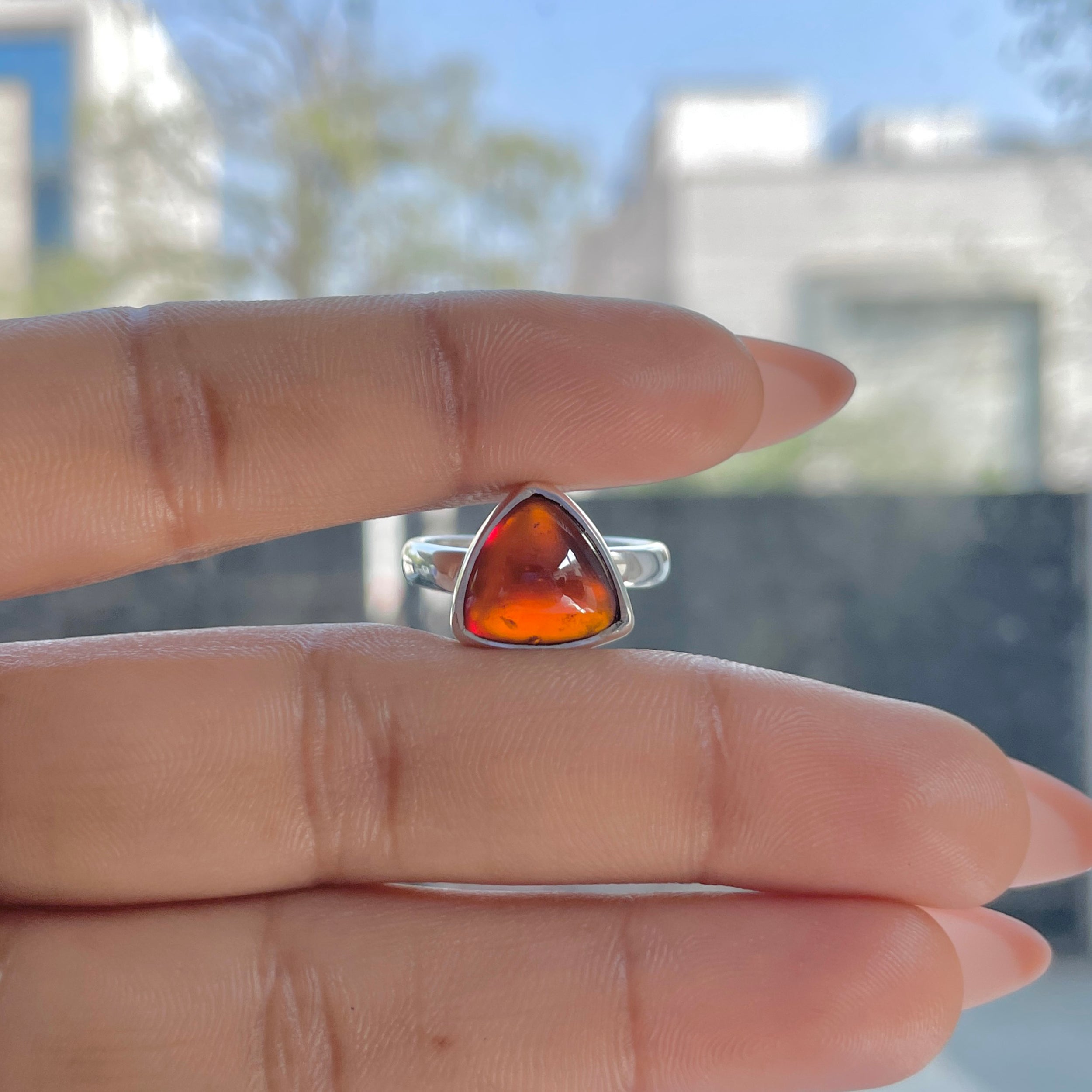 Hessonite Garnet Adjustable Ring-(HSG-R-4.)