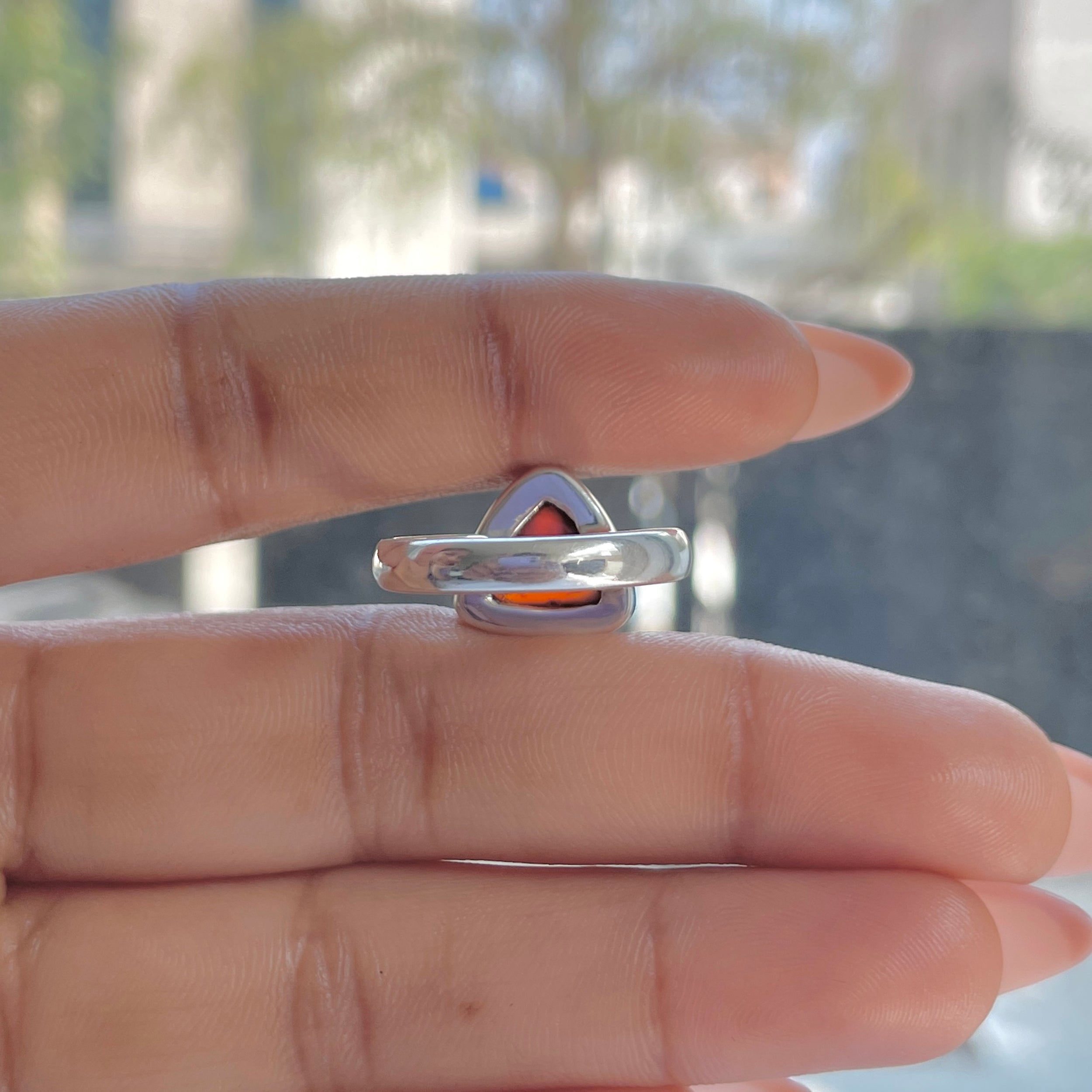 Hessonite Garnet Adjustable Ring-(HSG-R-4.)