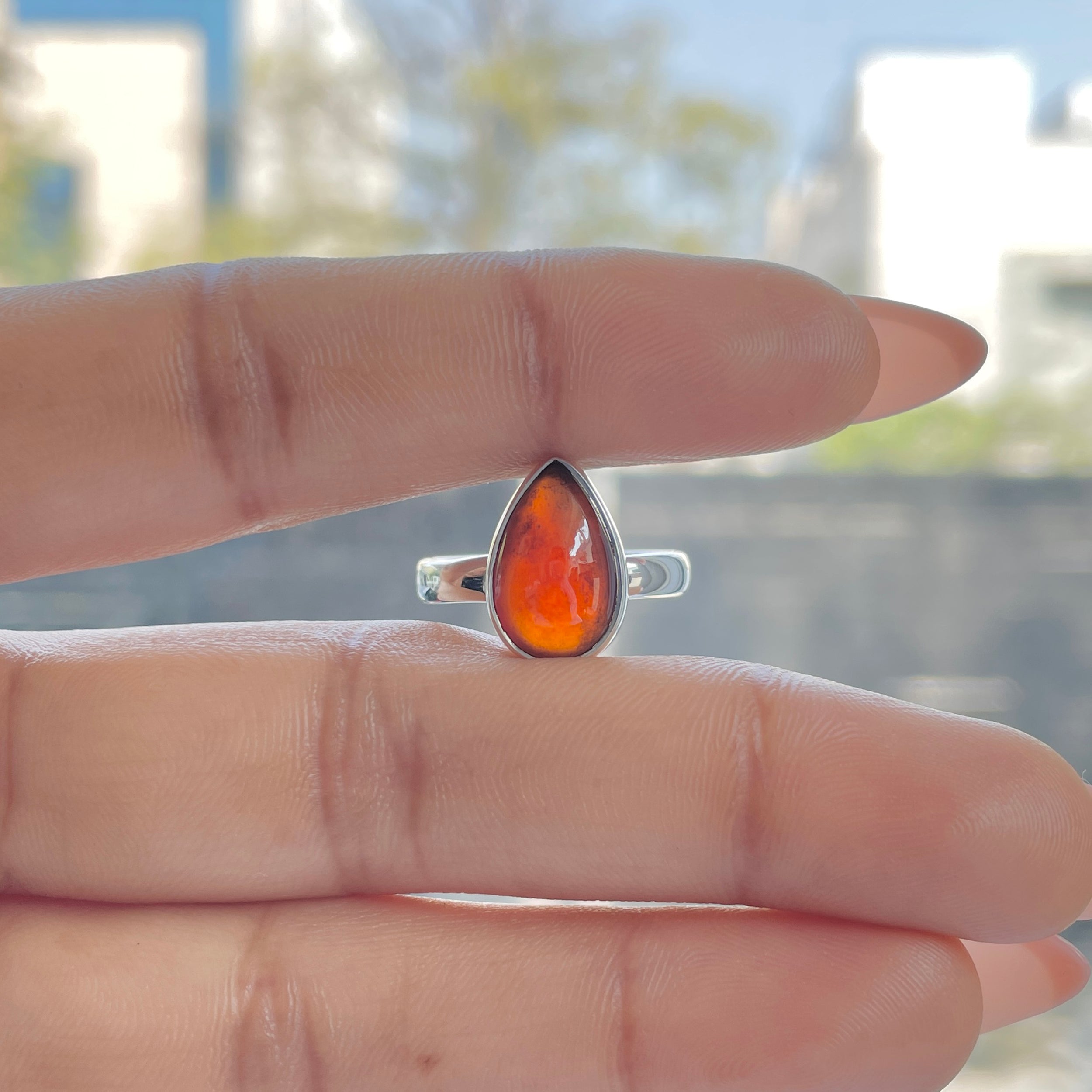 Hessonite Garnet Adjustable Ring-(HSG-R-5.)