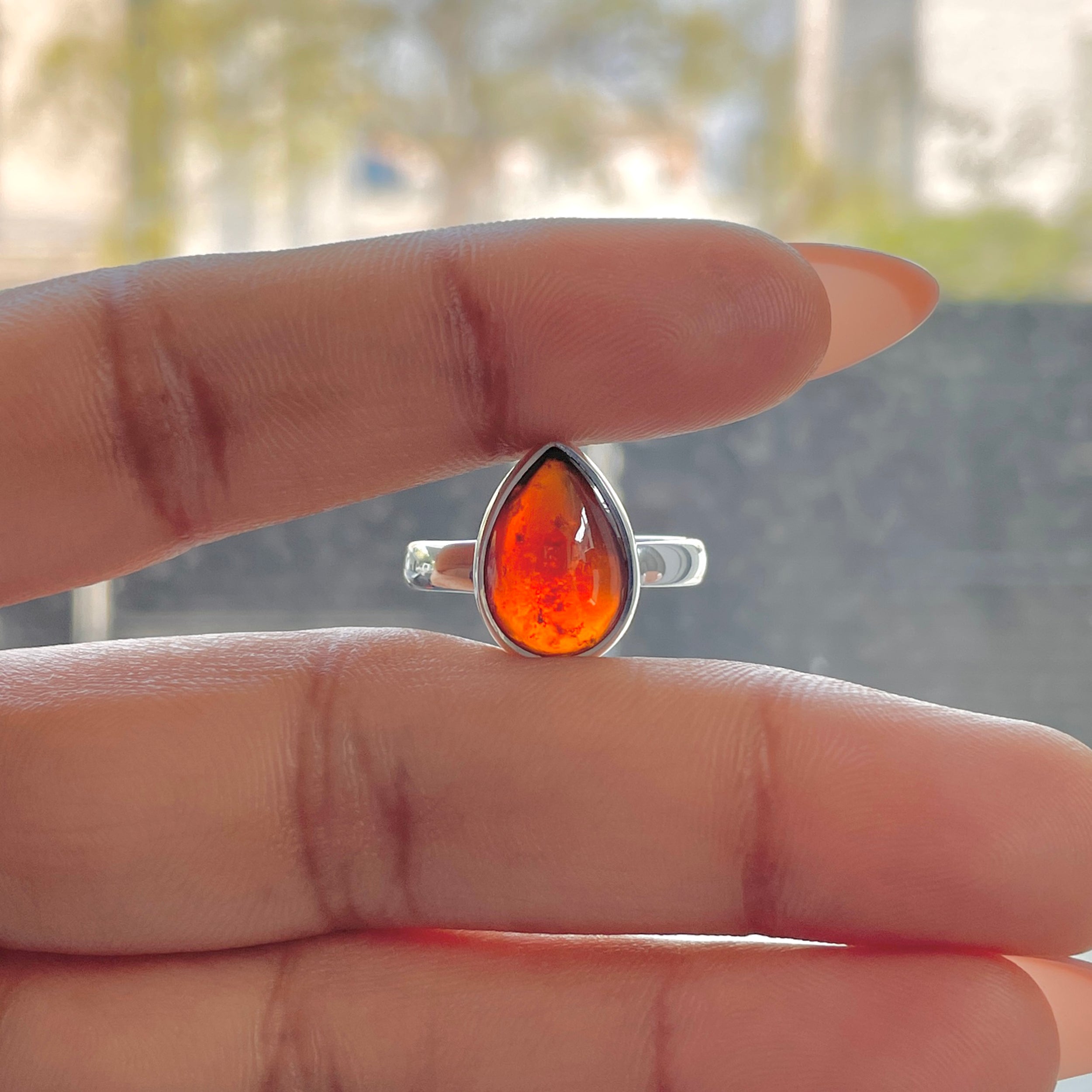Hessonite Garnet Adjustable Ring-(HSG-R-6.)