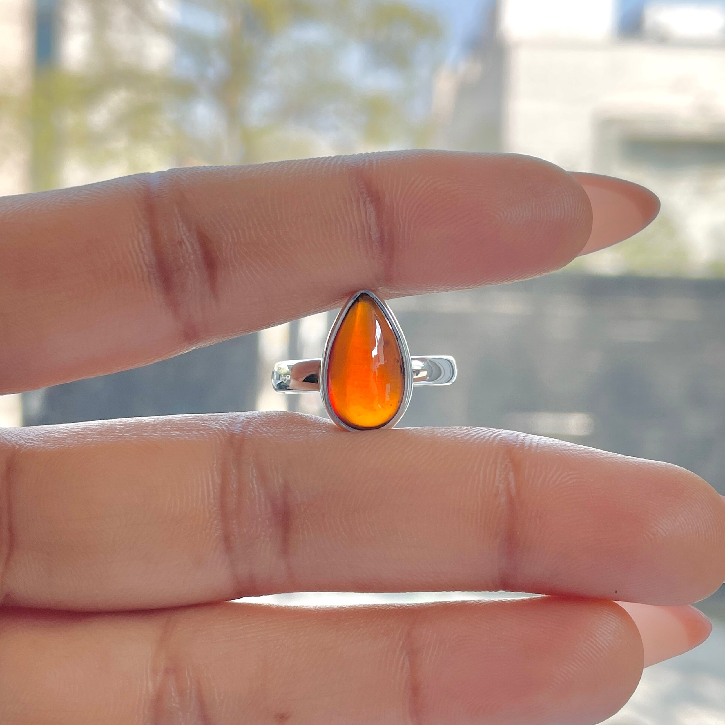 Hessonite Garnet Adjustable Ring-(HSG-R-7.)