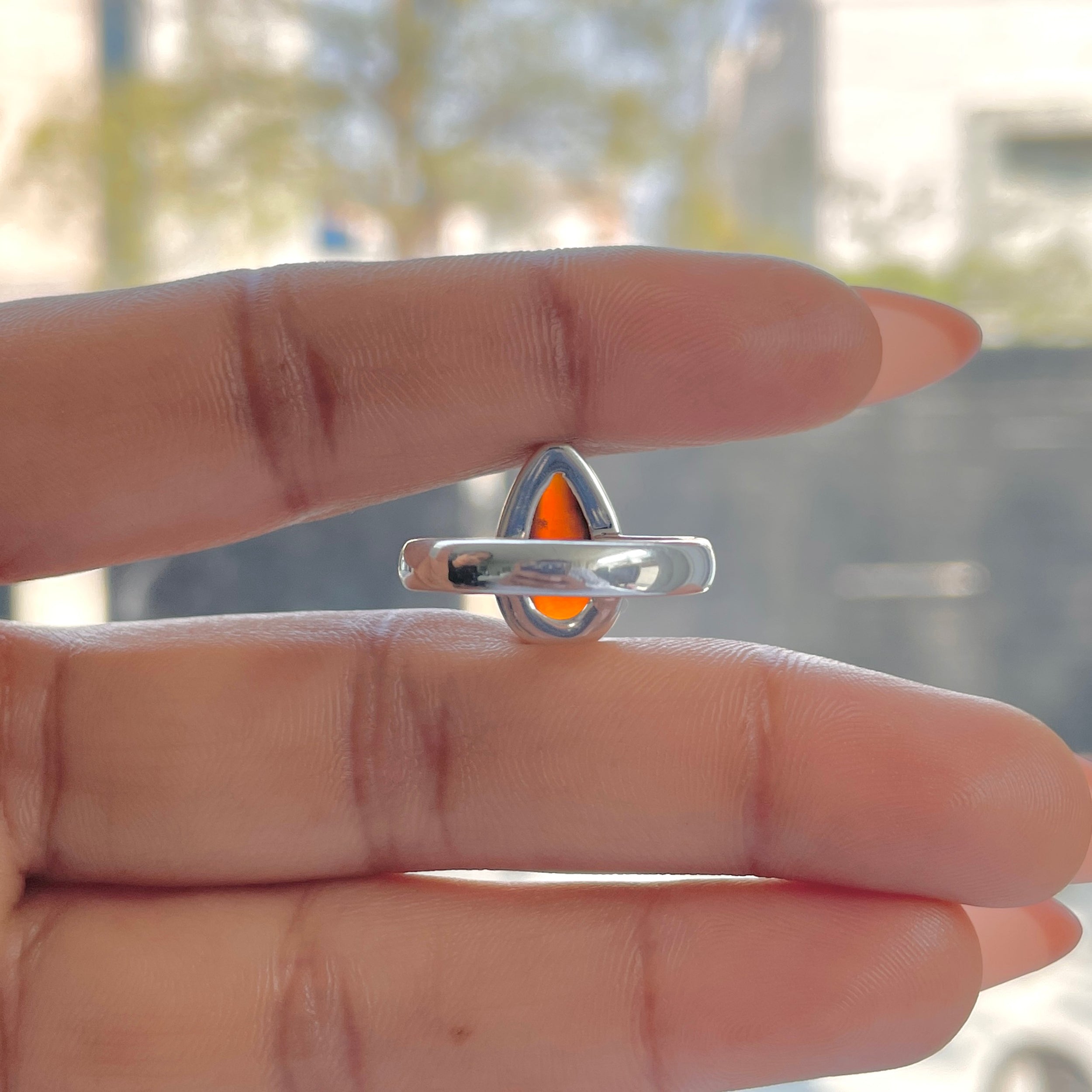 Hessonite Garnet Adjustable Ring-(HSG-R-7.)
