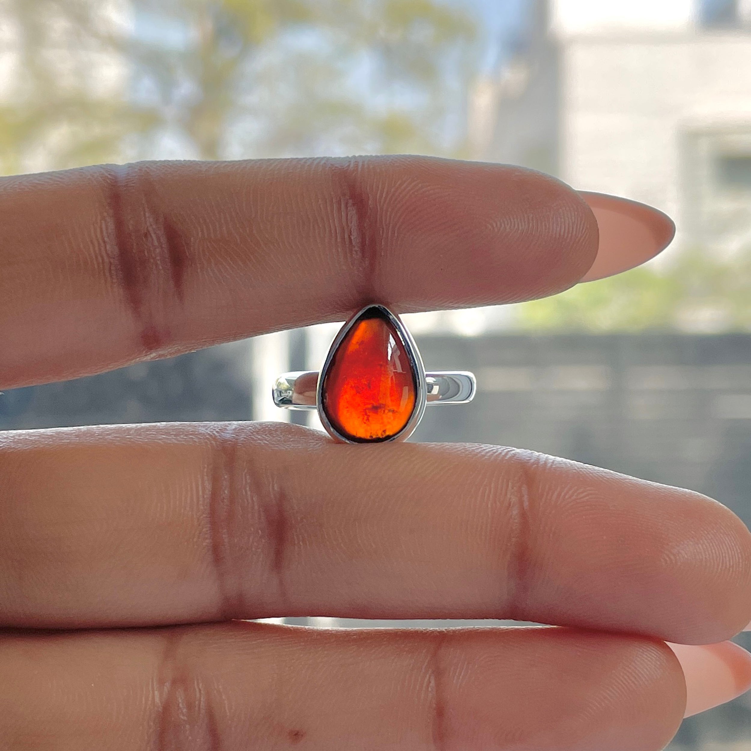 Hessonite Garnet Adjustable Ring-(HSG-R-9.)